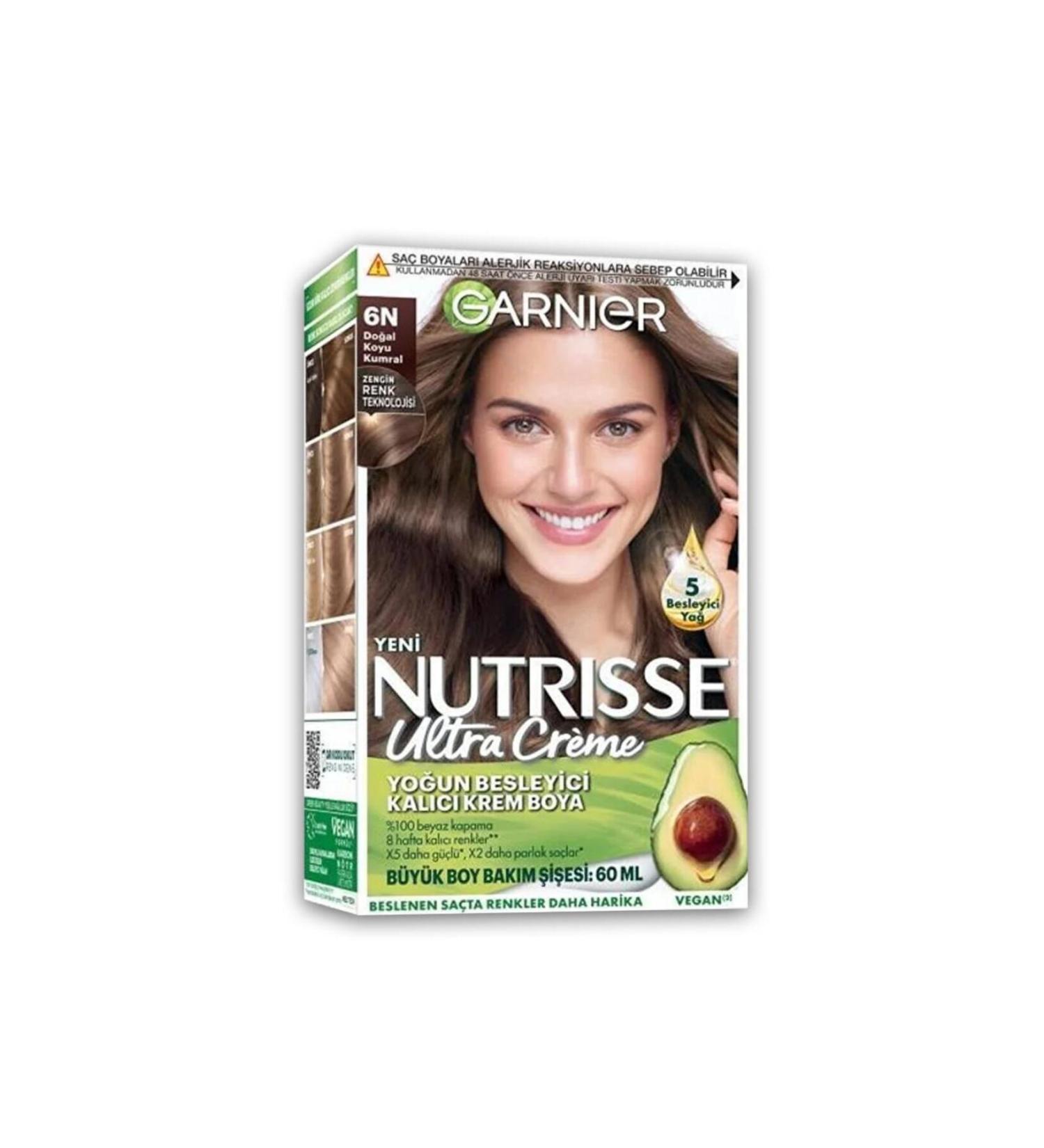 Garnier Nutrisse Intensive Nourishing Permanent Cream Hair Dye 6N Natural Dark Blonde - Buy Online on GoSupps.com