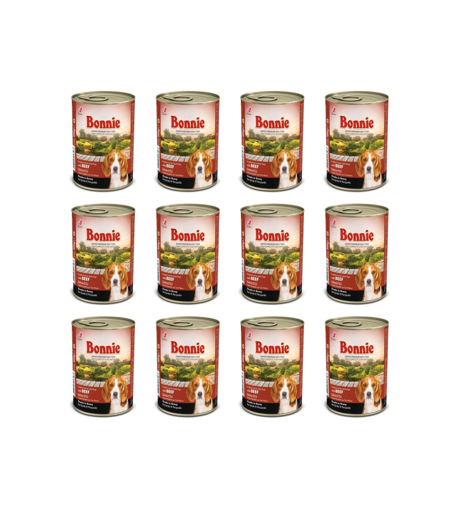 Bonnie Steak Adult Dog Canned Food 400 gr X 12 Pieces