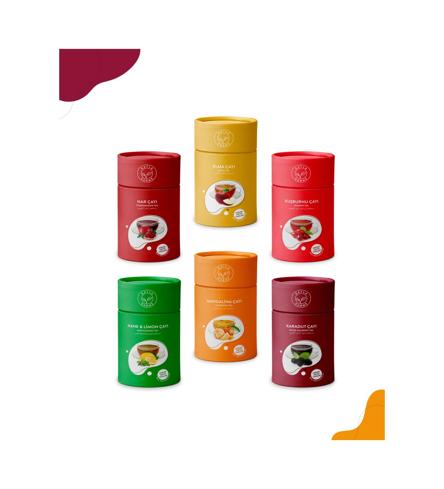 Kayla Gourmet Fruit Grain Teas Cylinder Cardboard Box 6 Types * 175 gr - Buy Online on GoSupps.com