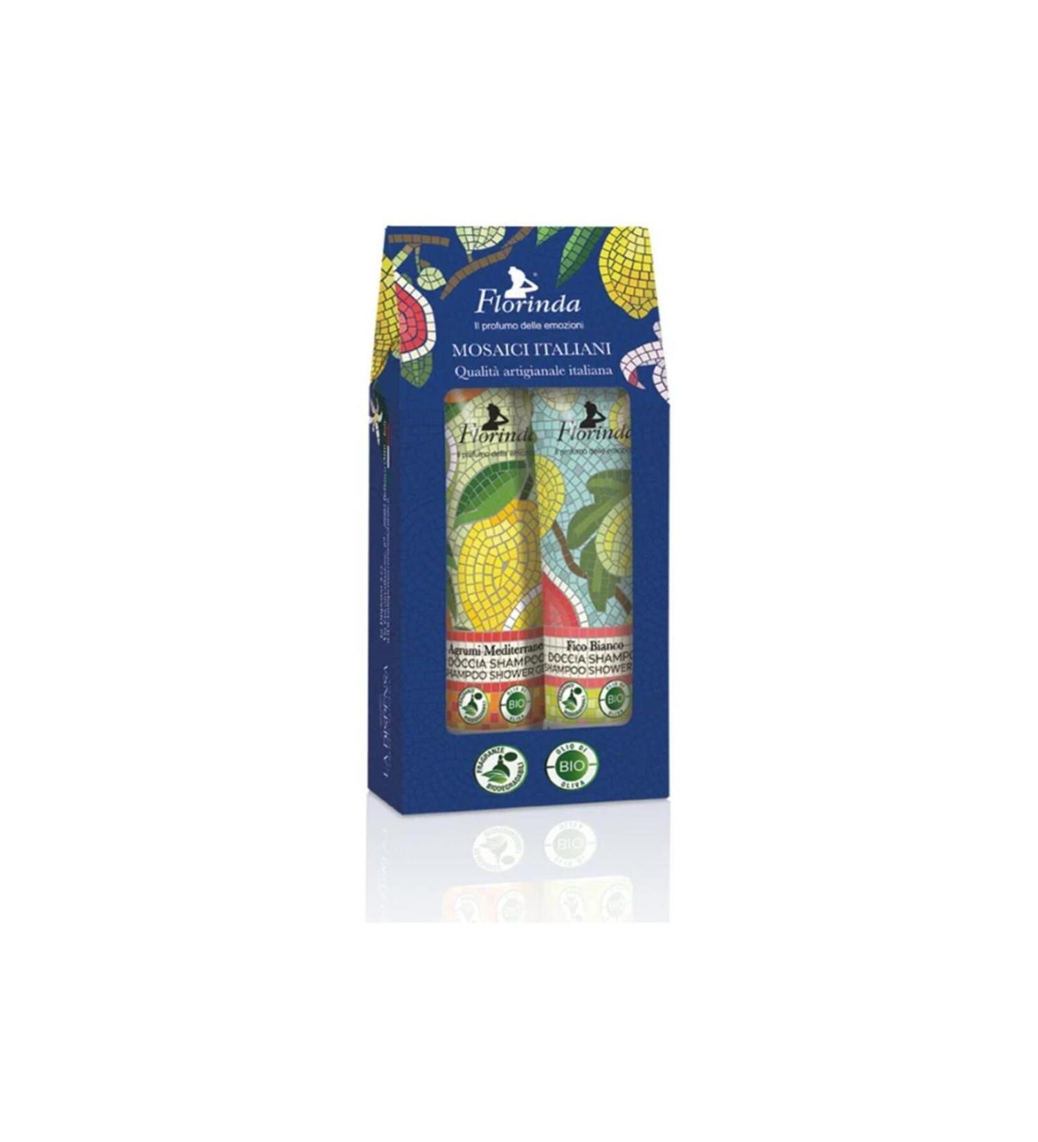 Florinda Mosaic White Fig 30 ml and Coastal Lemon 30 ml Shower Shampoo Set of 2