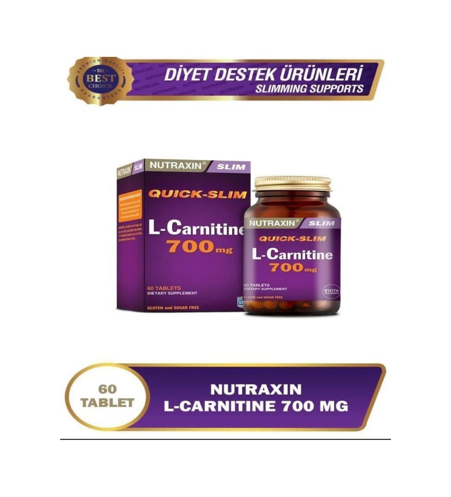 Nutraxin Quick-Slim L-Carnitine 700 Mg 60 Capsules