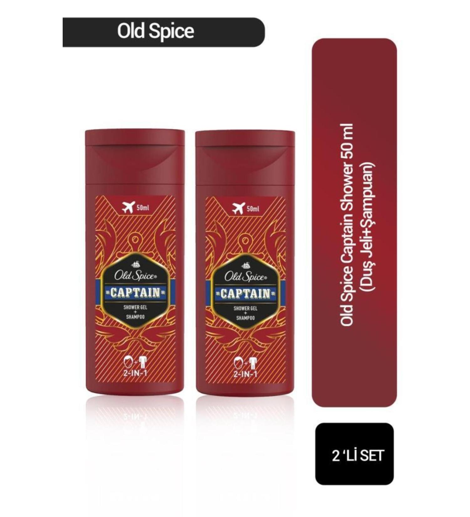 Old Spice Old Spice Captain Shower Gel Shower Gel+Shampoo 50 ml X2 Pieces
