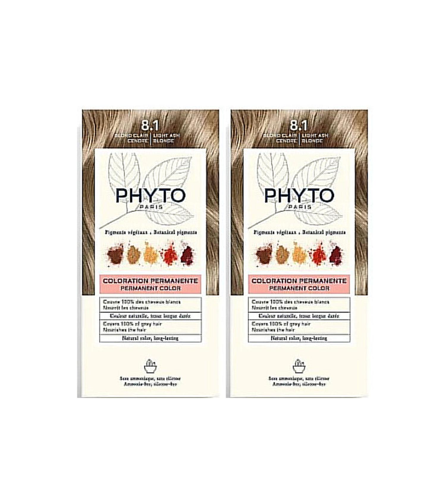 Phyto Color Herbal Hair Dye - 8.1 - Ash Blonde 2 Pieces