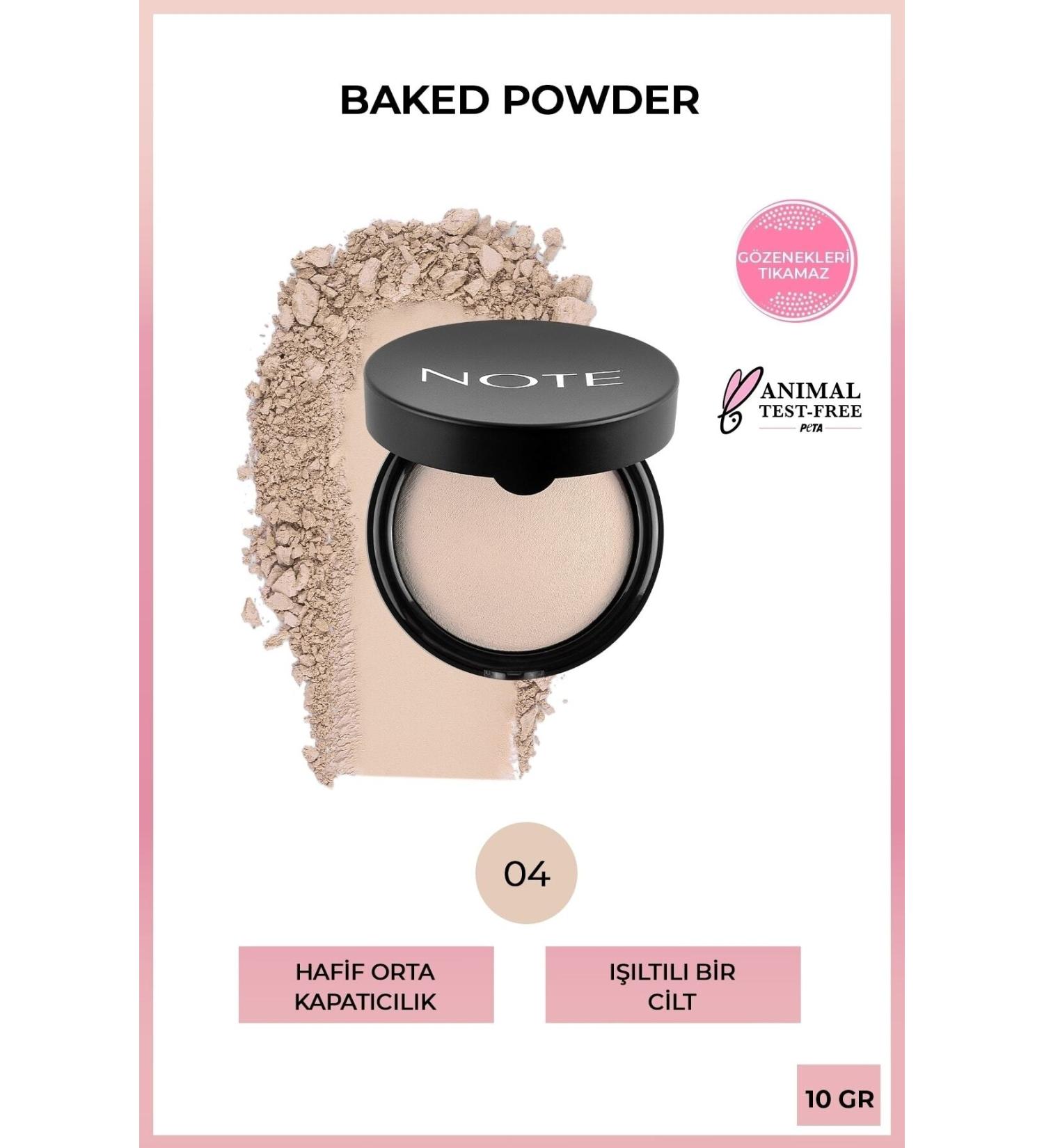 Note Cosmetics 04 Porcelain Ivory-baked Powder Shimmering Finish Highlighter Powder Face Powder Kuattoprof - Buy Online on GoSupps.com