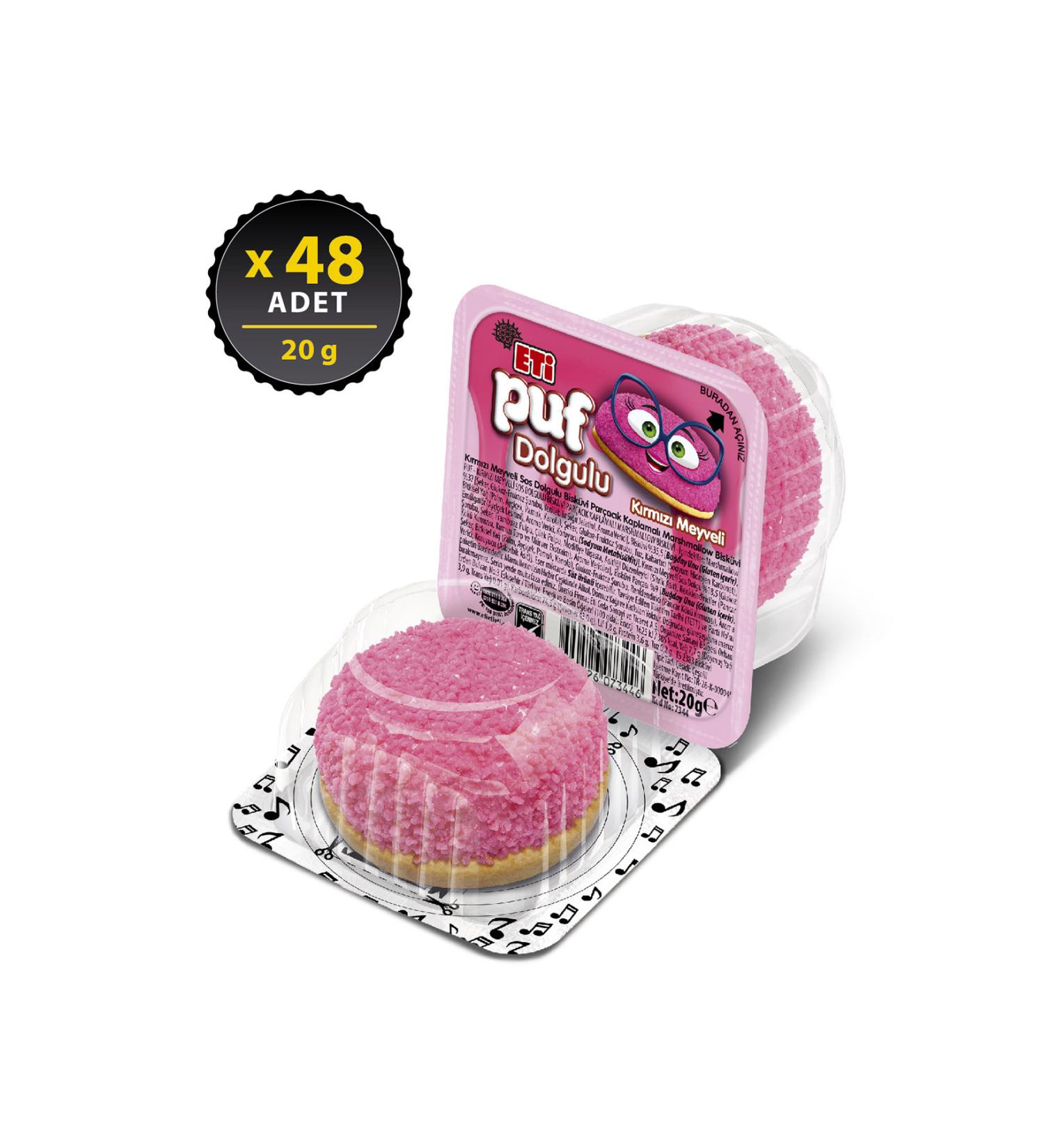 Eti Puf Red Fruit Filled Biscuits 20 G X 48 Pieces - Buy Online on GoSupps.com