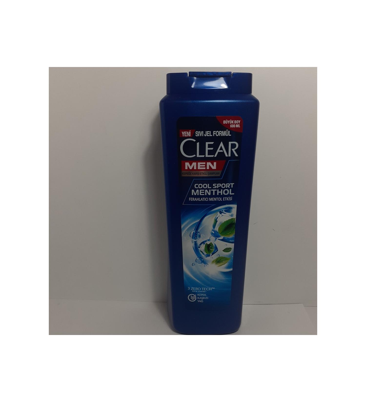 Clear MEN COOL SPORT MENTHOL SHAMPOO 600 ML LIQUID GEL FORMULA X3 PIECES