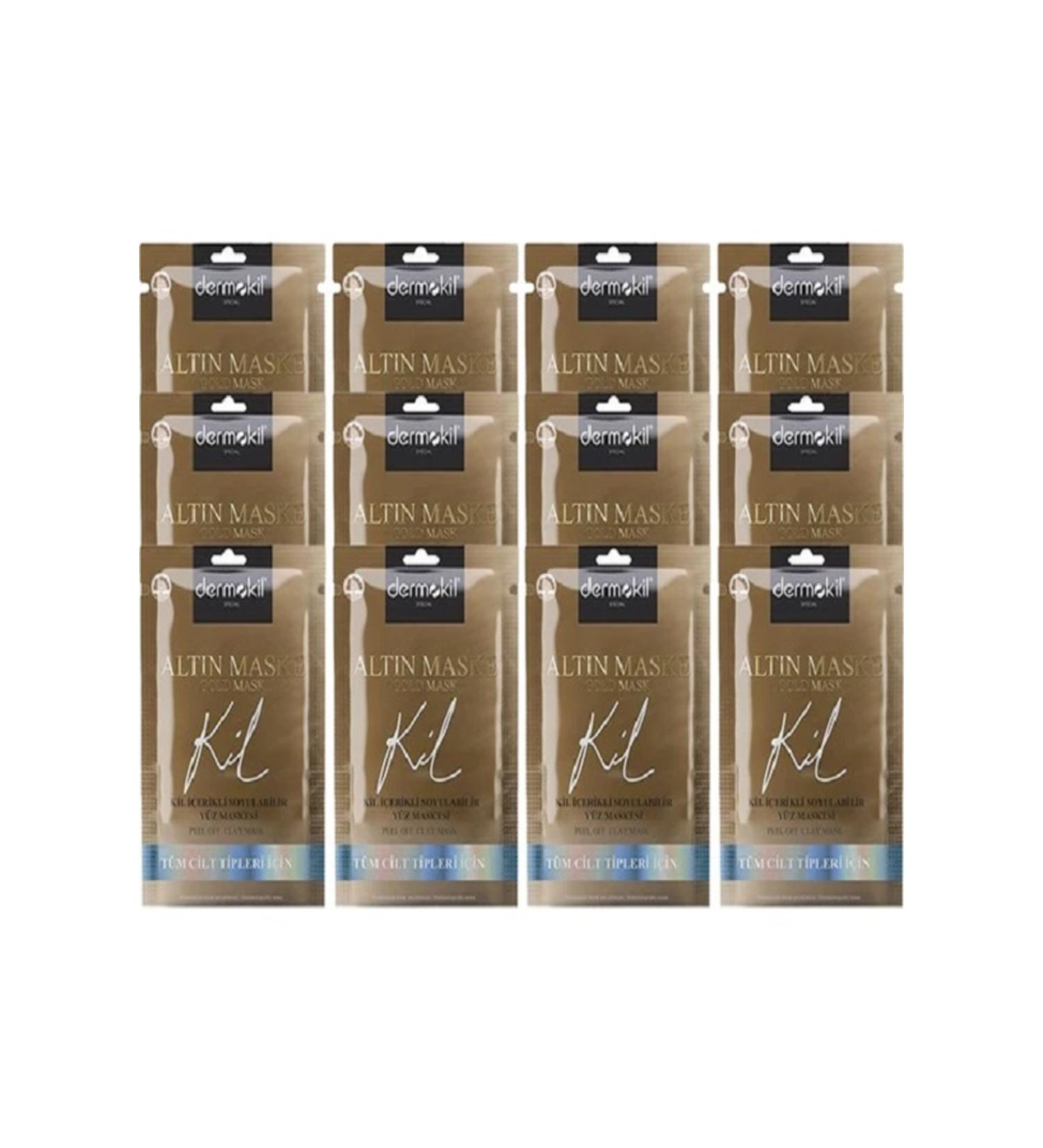 Dermokil DERMOKIL PEELABLE HAIR CONTENT GOLD MASK-15 ML x 12 pcs