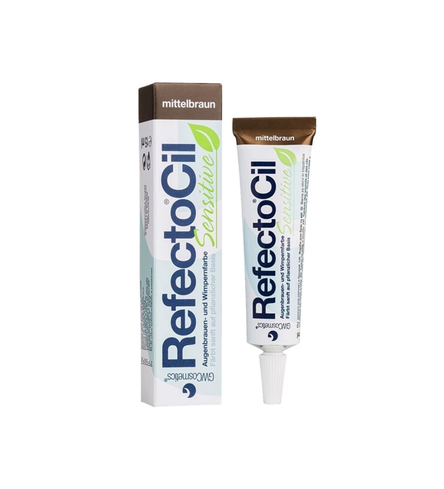 Refectocil Sensitive Medium Brown Eyebrow and Eyelash Dye for Sharper Looks 15 ml