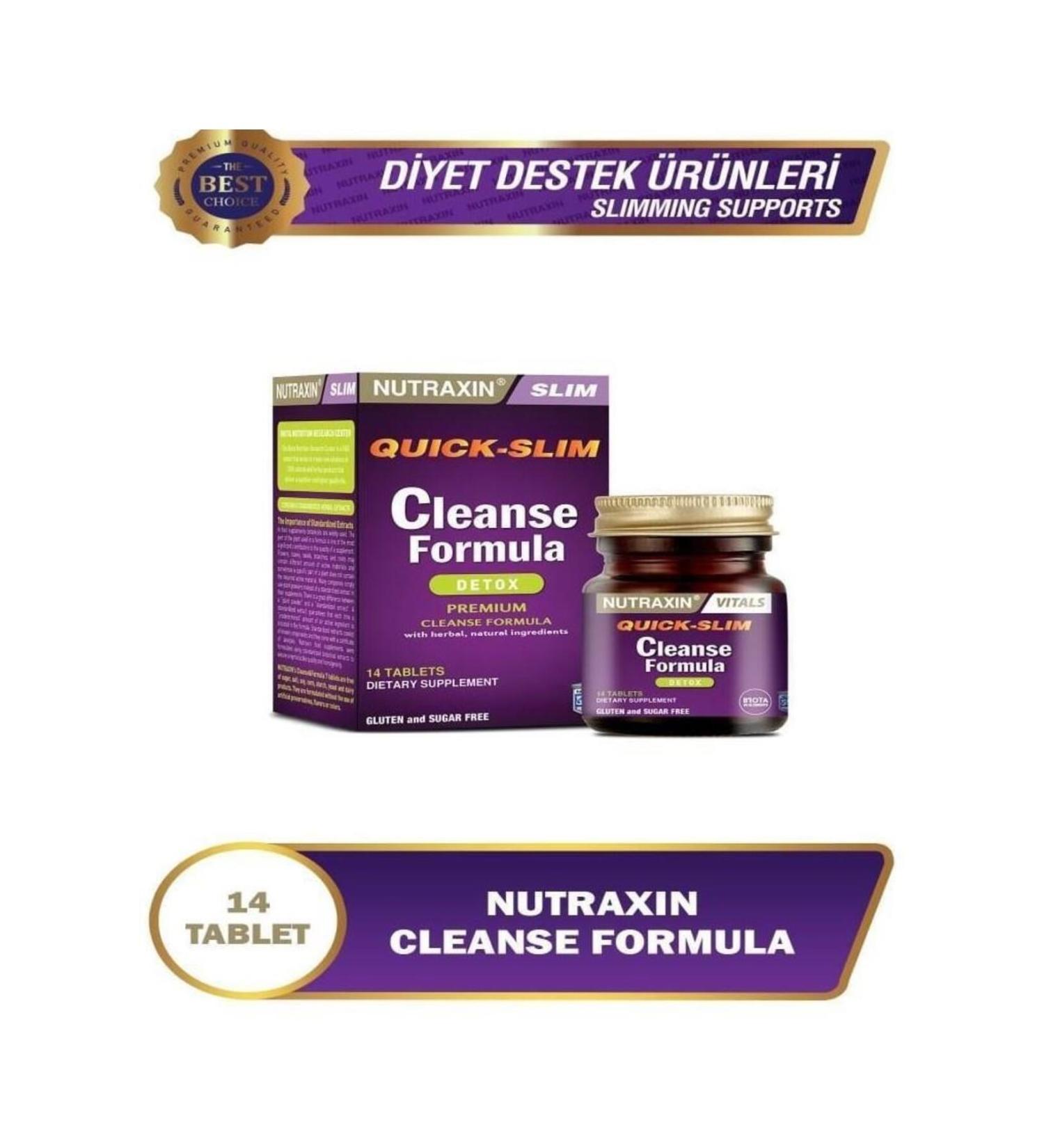 Nutraxin Quick Slim Cleanse Formula Detox 14 Tablets