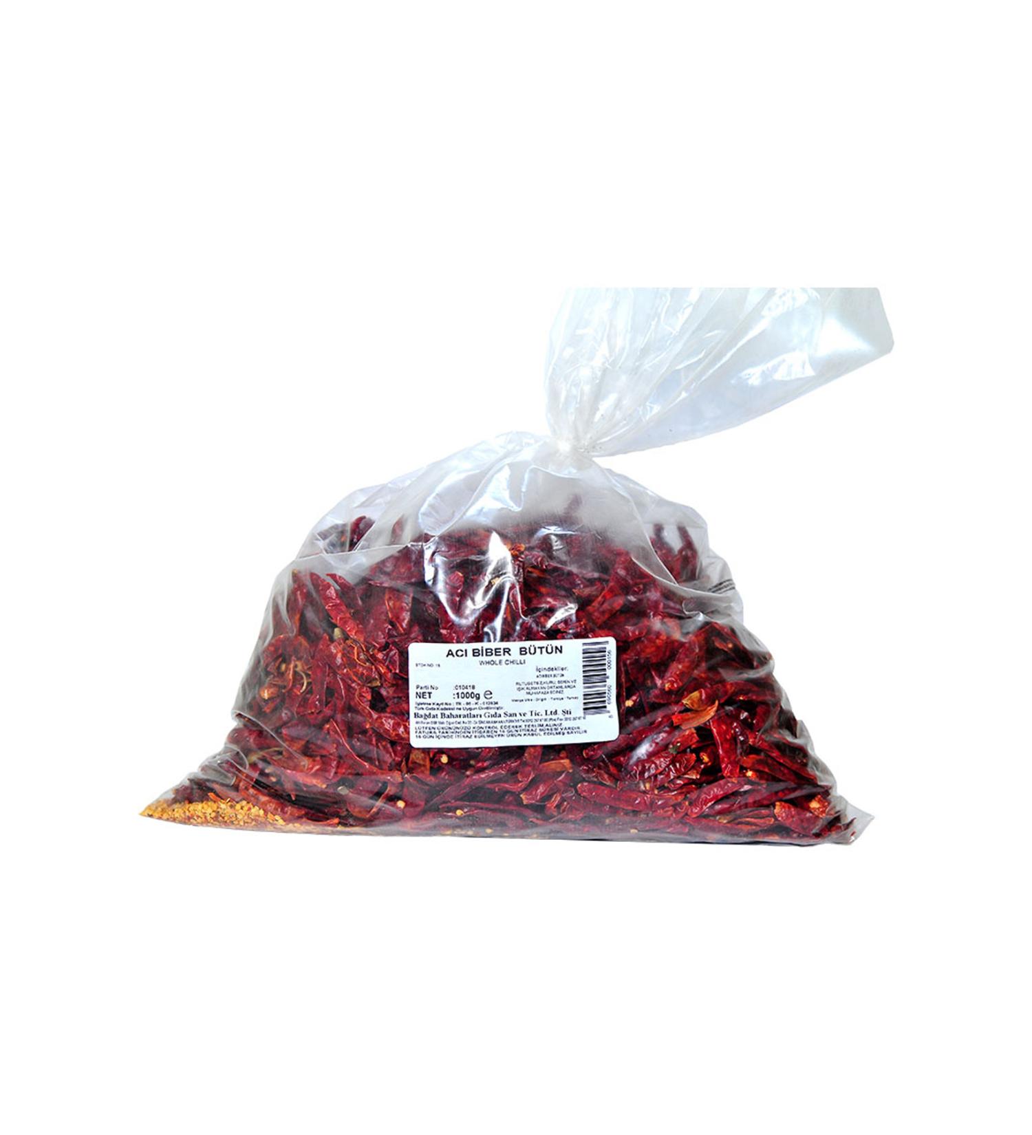 LokmanAVM Very Hot Pepper Poison Hot Whole Pepper 1000 gr Package