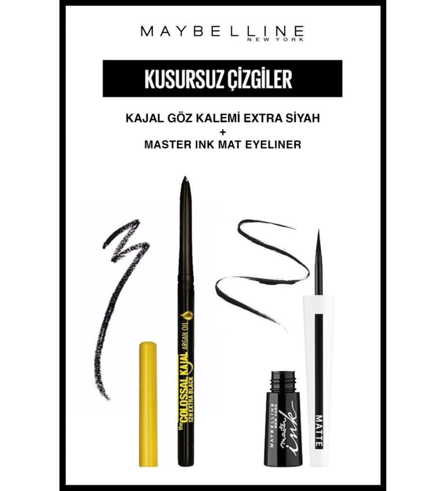 Maybelline New York Eyeliner Pencil with Argan Oil Sharp Looks Eyeliner Makeup Set
