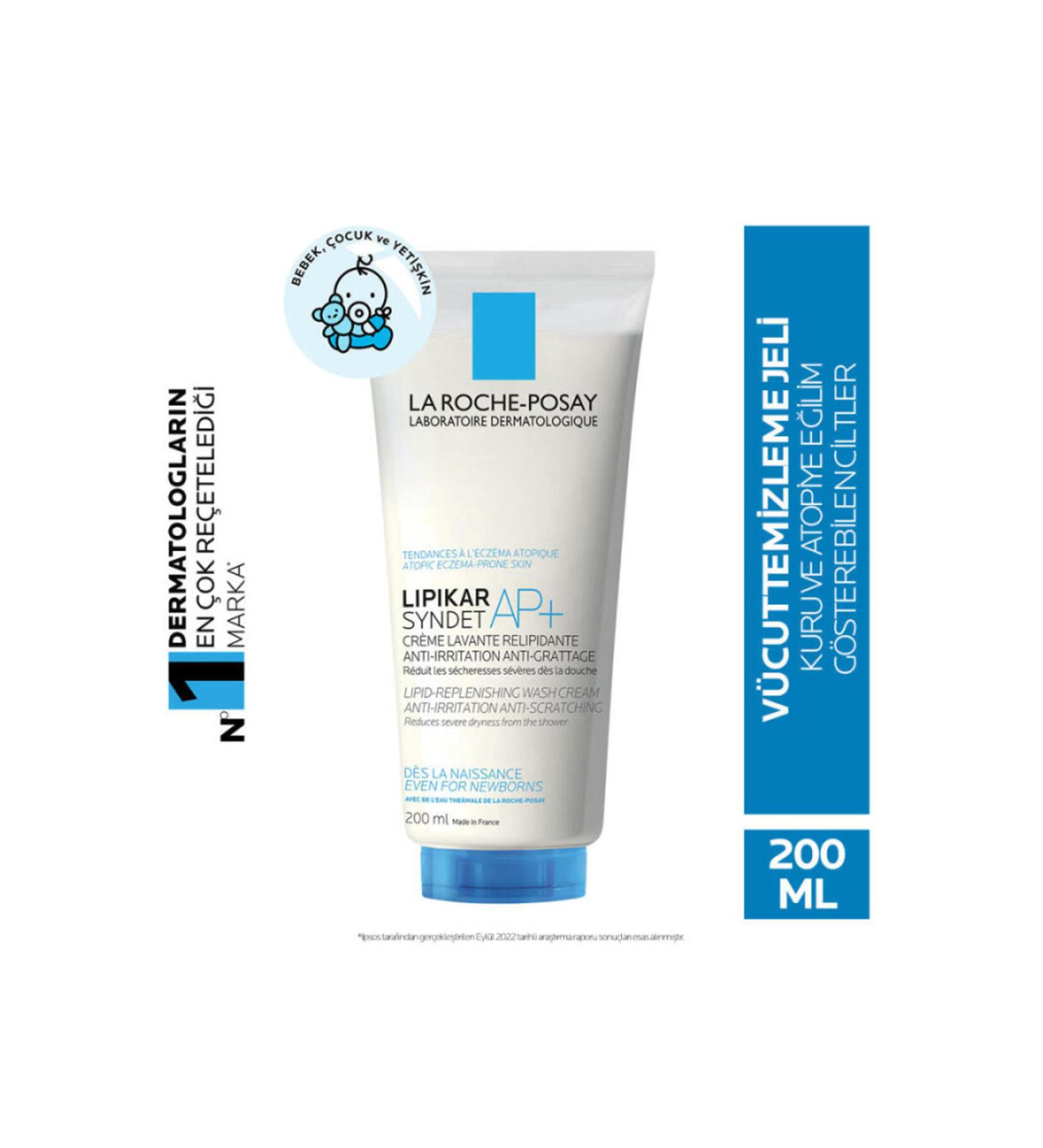 La Roche Posay Lipikar Syndet AP+ Body Wash Gel Without Preservatives for Dry and Sensitive Skin 200ml