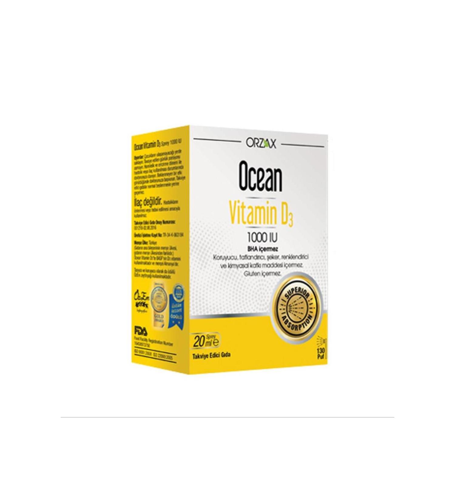 Ocean Orzax Vitamin D3 Spray 20 ml