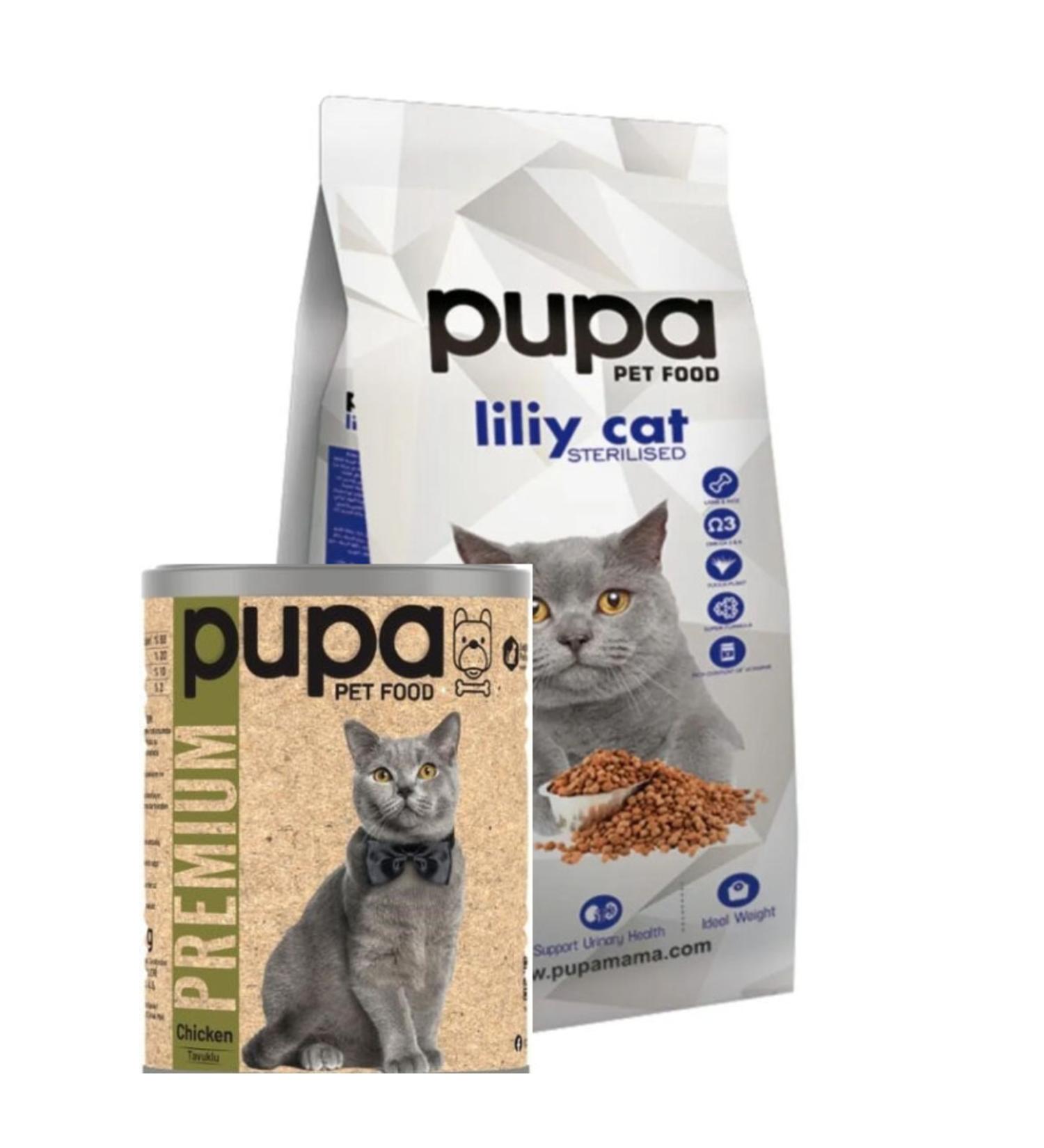 Pupa Liliy Cat Neutered Cat Food + 400 Gr. Wet Food