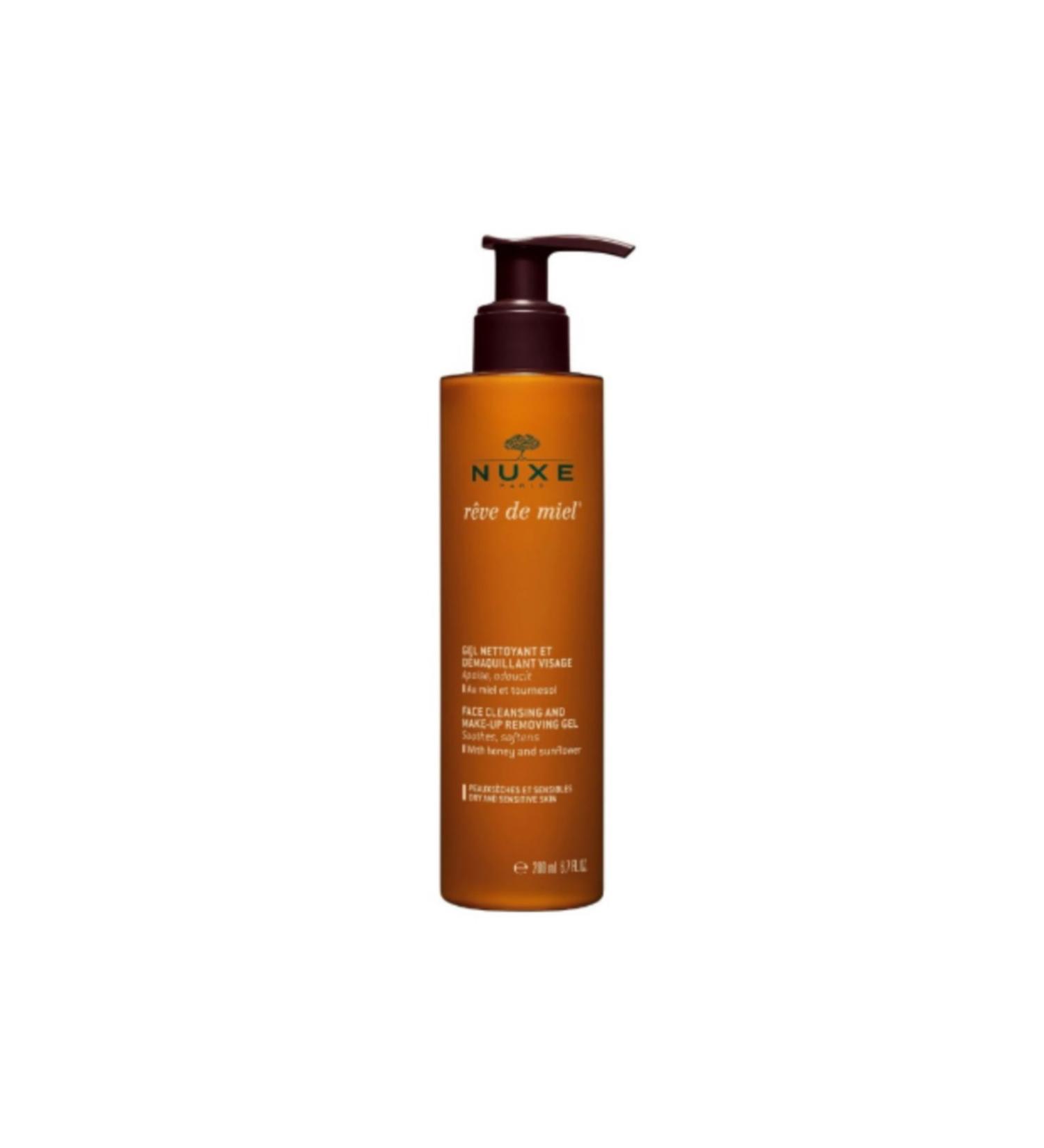 Nuxe Reve De Miel Face and Make-up Cleansing Gel Fortified with Acacia Honey and Sunflower Oil 200ml