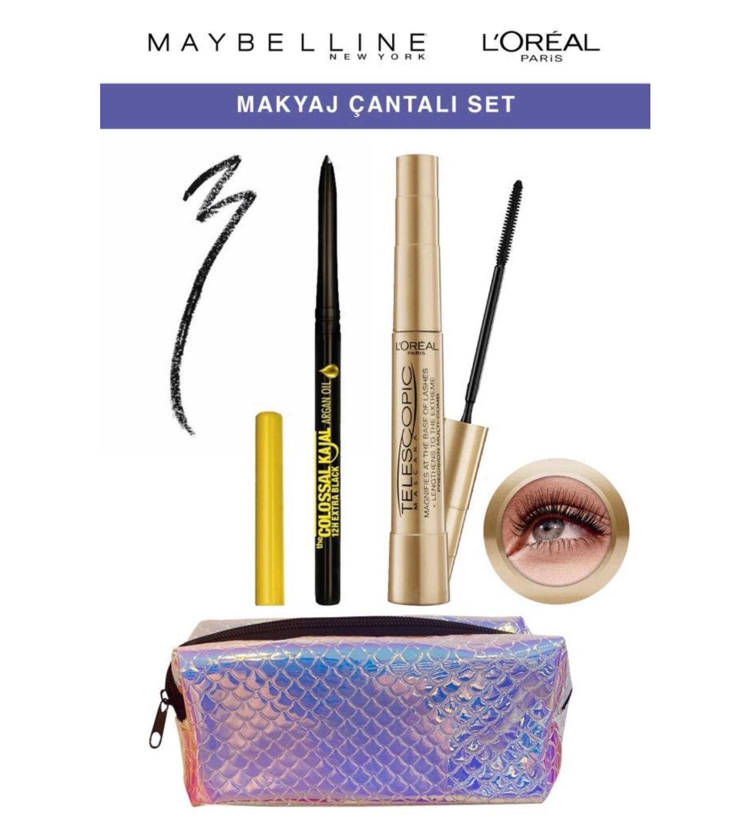 Maybelline New York Maybelline Argan Oil Eyeliner Telescopic Mascara Eye Makeup Set - Buy Online on GoSupps.com