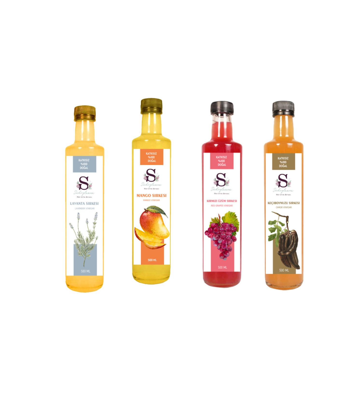 S heylaana Natural Lavender Mango Red Grape and Carob Vinegar 500 ml.