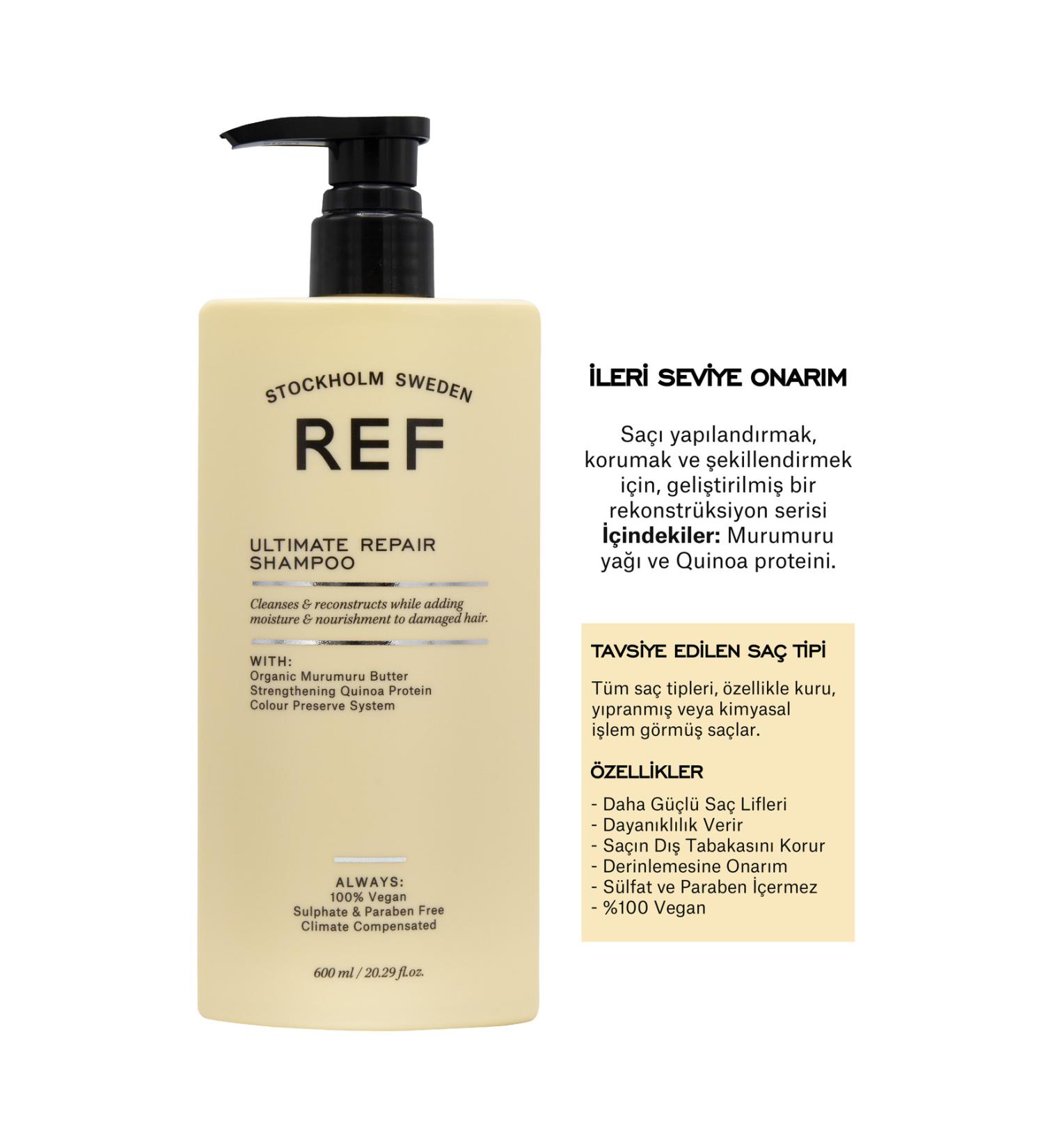 REF STOCKHOLM Ref Repairing and Nourishing Care Shampoo for Damaged Hair 600 ml Ultimate Repair Shampoo