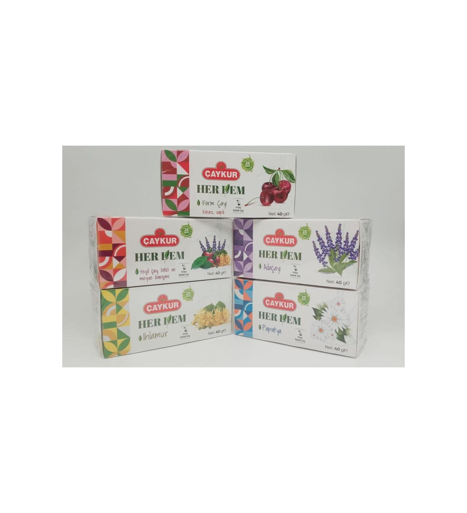 aykur Evergreen Tea Mixed Teas 5 in 1 40 gr x 5 (Cup Tea Bag)