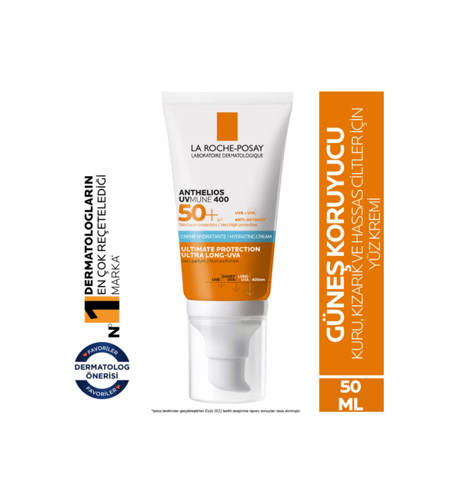 La Roche Posay Anthelios UVMune SPF50+ Sensitive and Dry Skin Waterproof Moisturizing Sunscreen 50ml - Buy Online on GoSupps.com