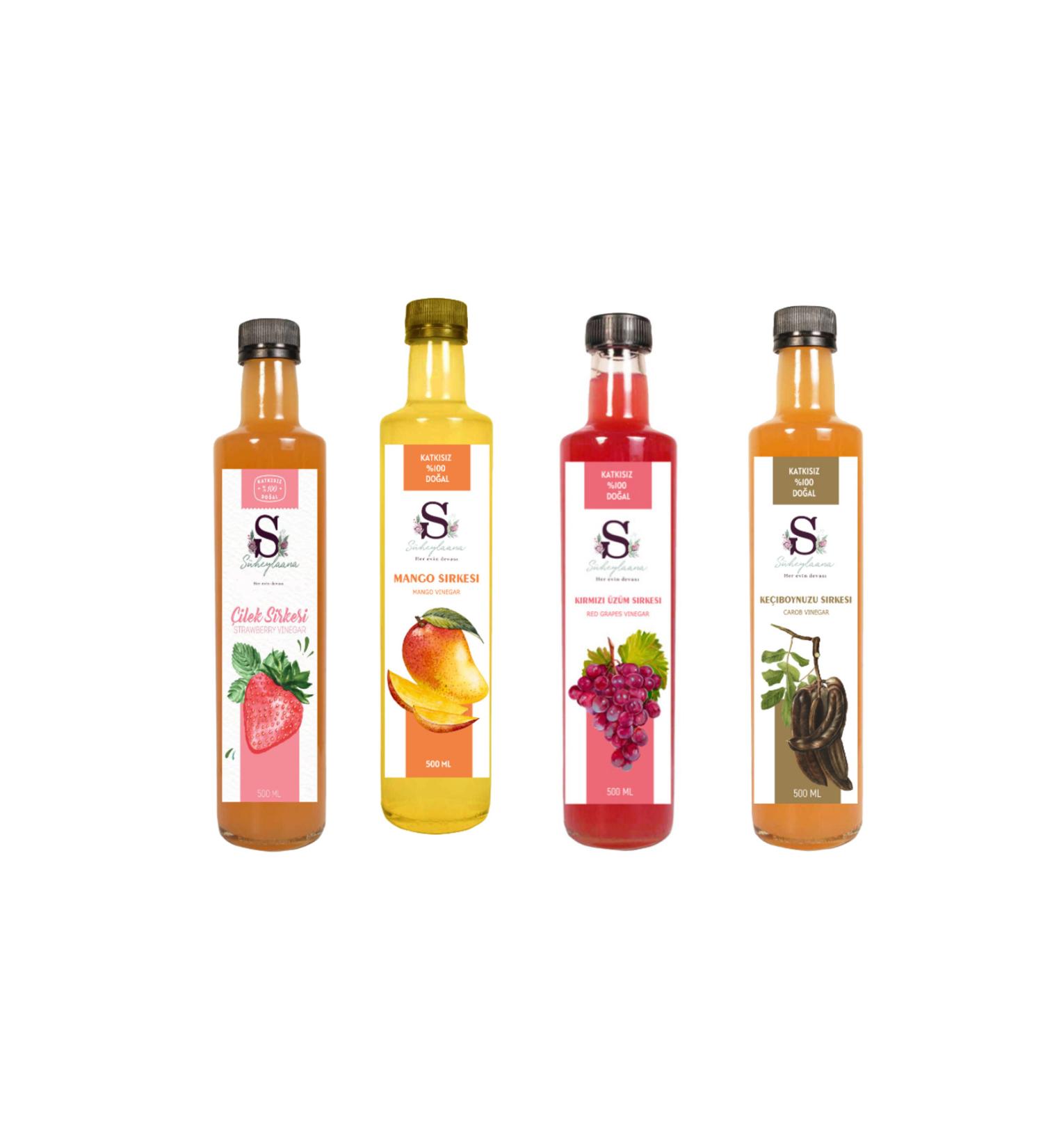 S heylaana Natural Strawberry Mango Red Grape and Carob Vinegar 500 ml