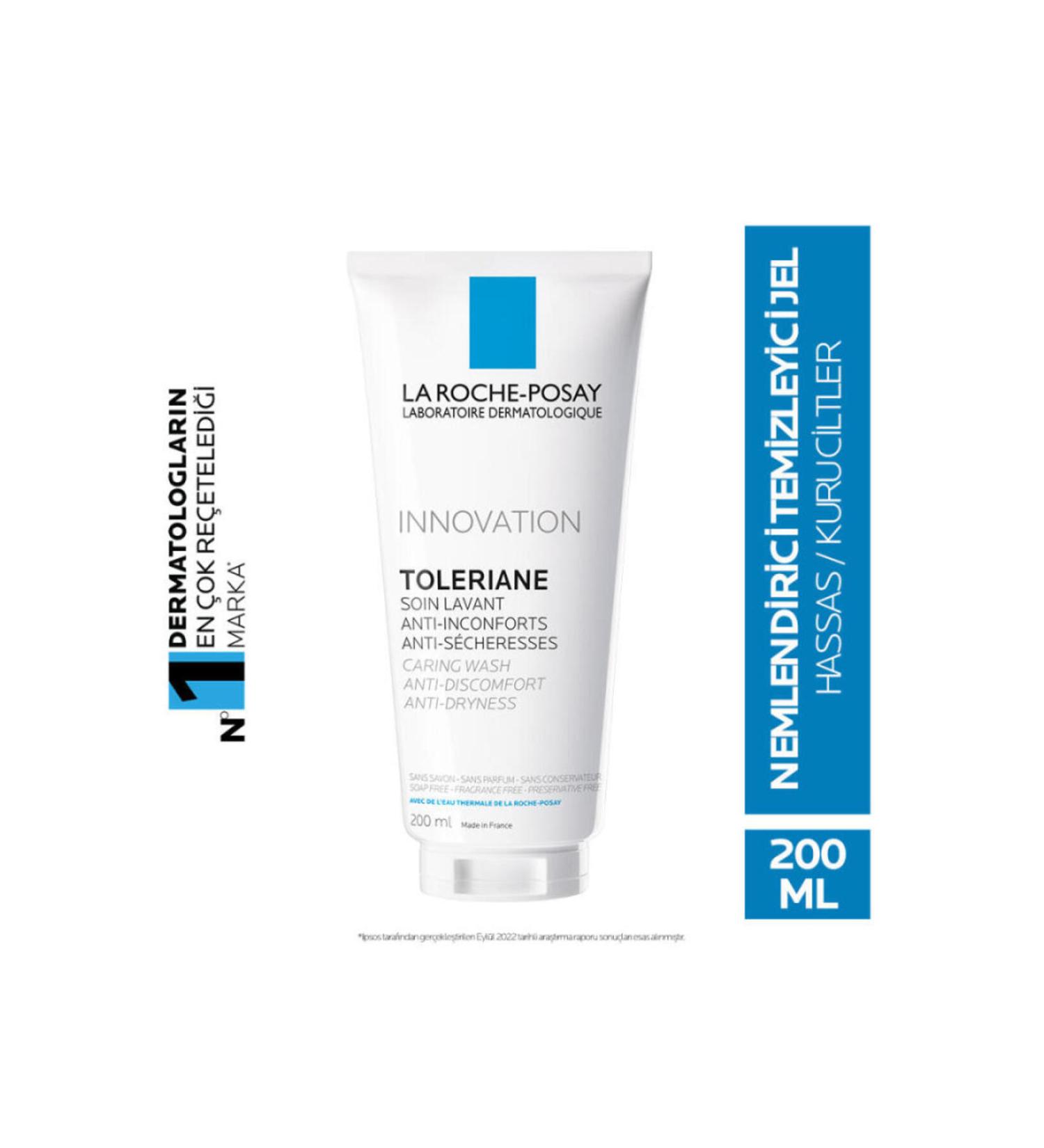 La Roche Posay Oleriane Caring Wash - Niacimide - Ceramide Containing Cleansing Gel for Dry and Sensitive Skin 200ml