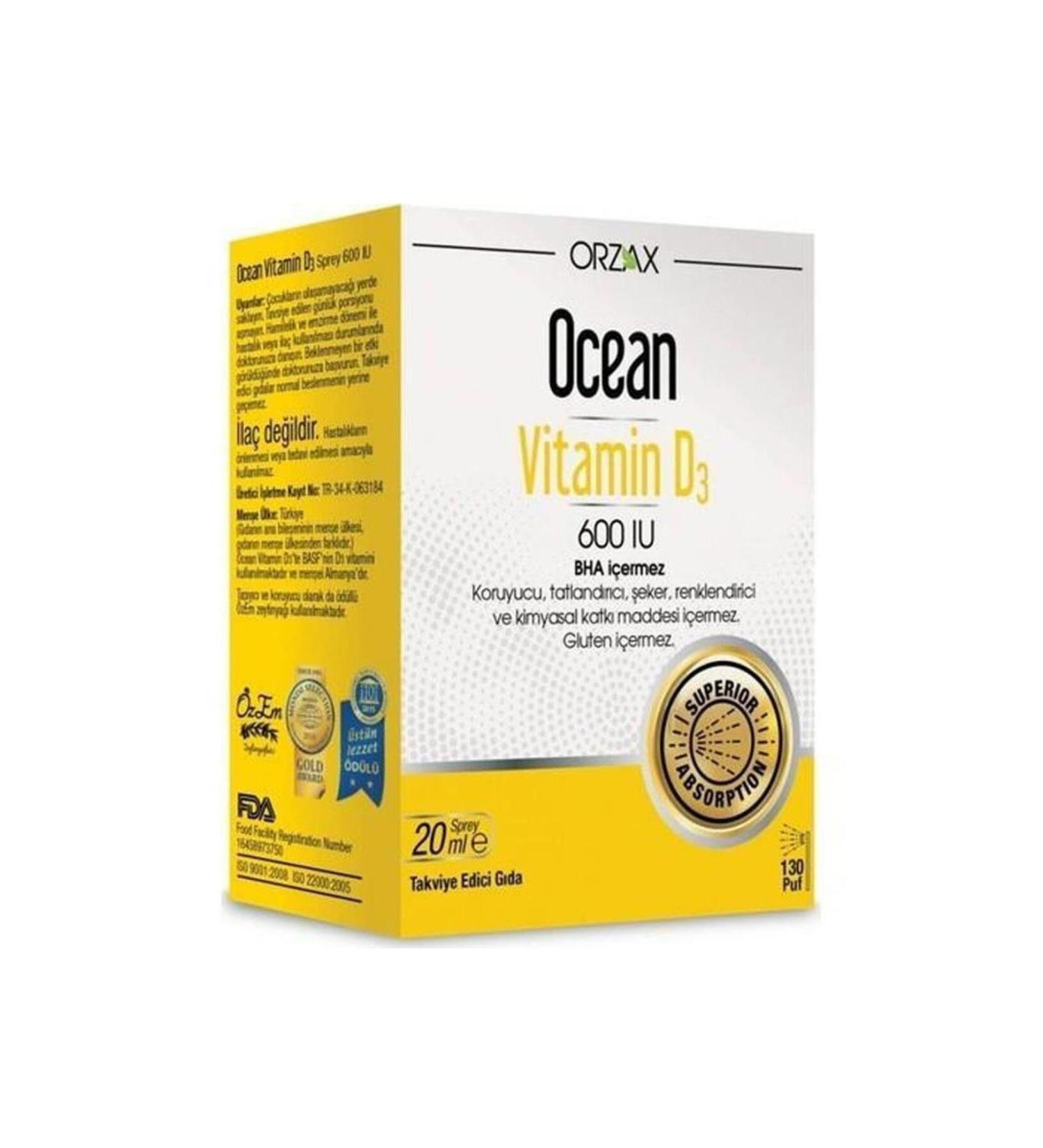 Ocean Vitamin D3 600 IU Spray 20ml