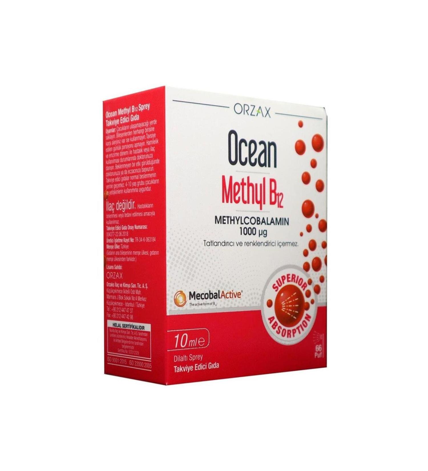 Ocean Methyl B12 1000 Mg 10 ml Sublingual Spray