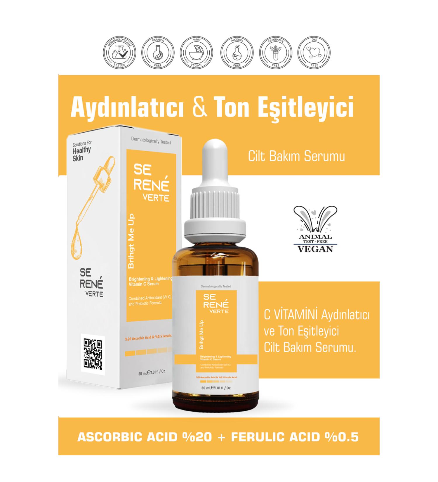 Se Rene Verte Vitamin C Brightening Skin Care Serum 30 ml (ASCORBIC ACID FERULIC ACID 0.5%) - Buy Online on GoSupps.com