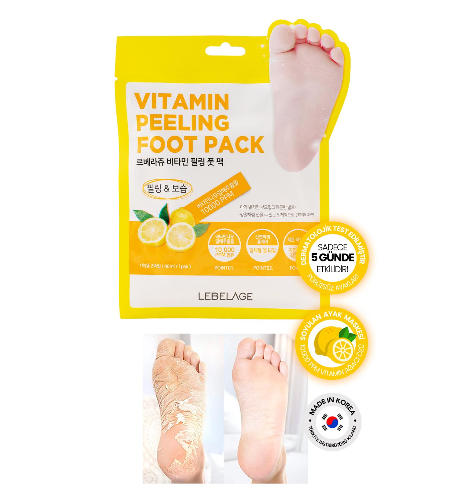 LEBELAGE Peeling Foot Mask Vitamin Complex Korean Peeling Mask Lebelage Vitamin Peeling Foot Pack - Buy Online on GoSupps.com