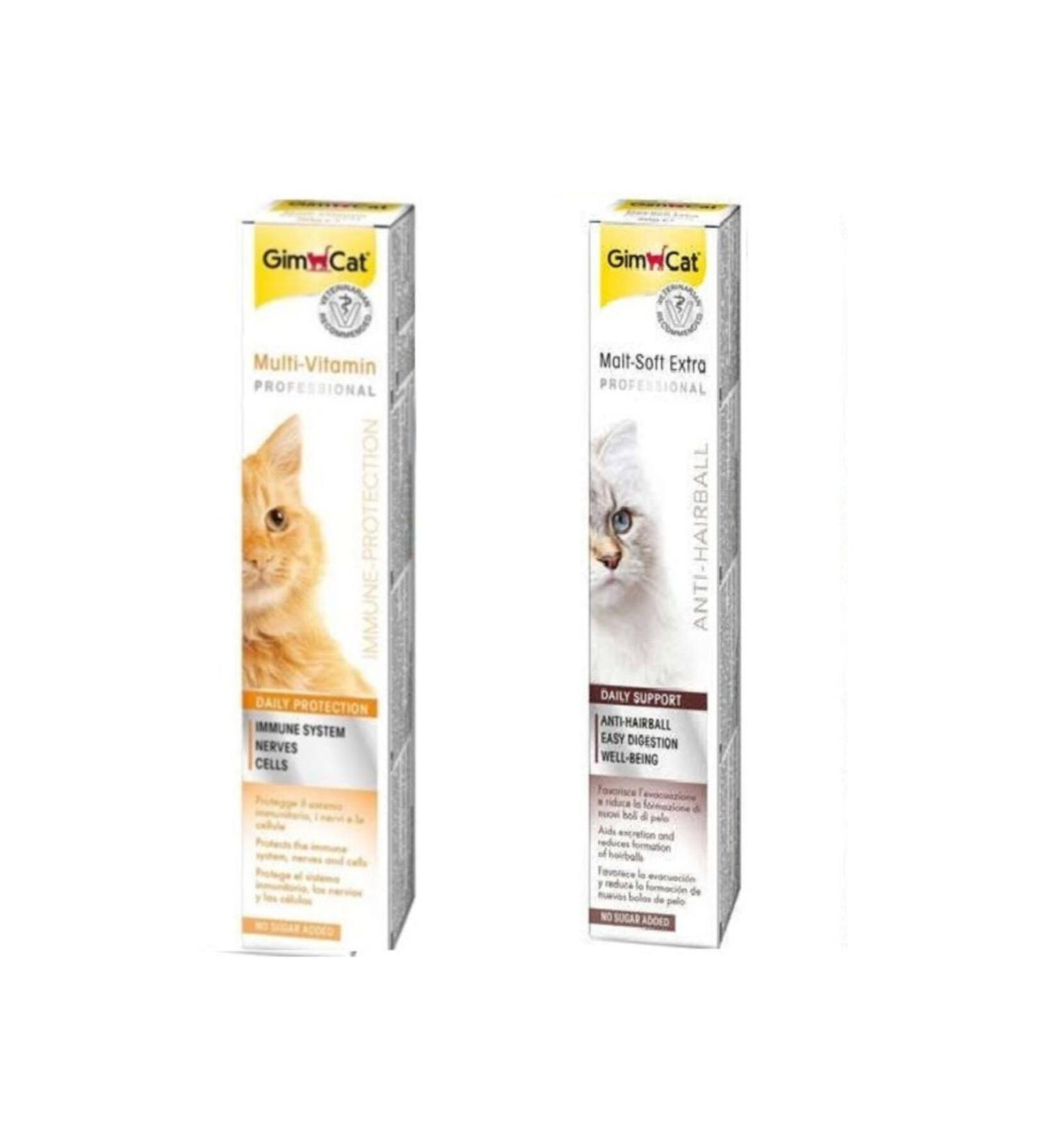 Gimcat Malt-soft-extra Hairball Control Malt - Multivitamin 12 Paste 20 Gr Eco 2 Pack