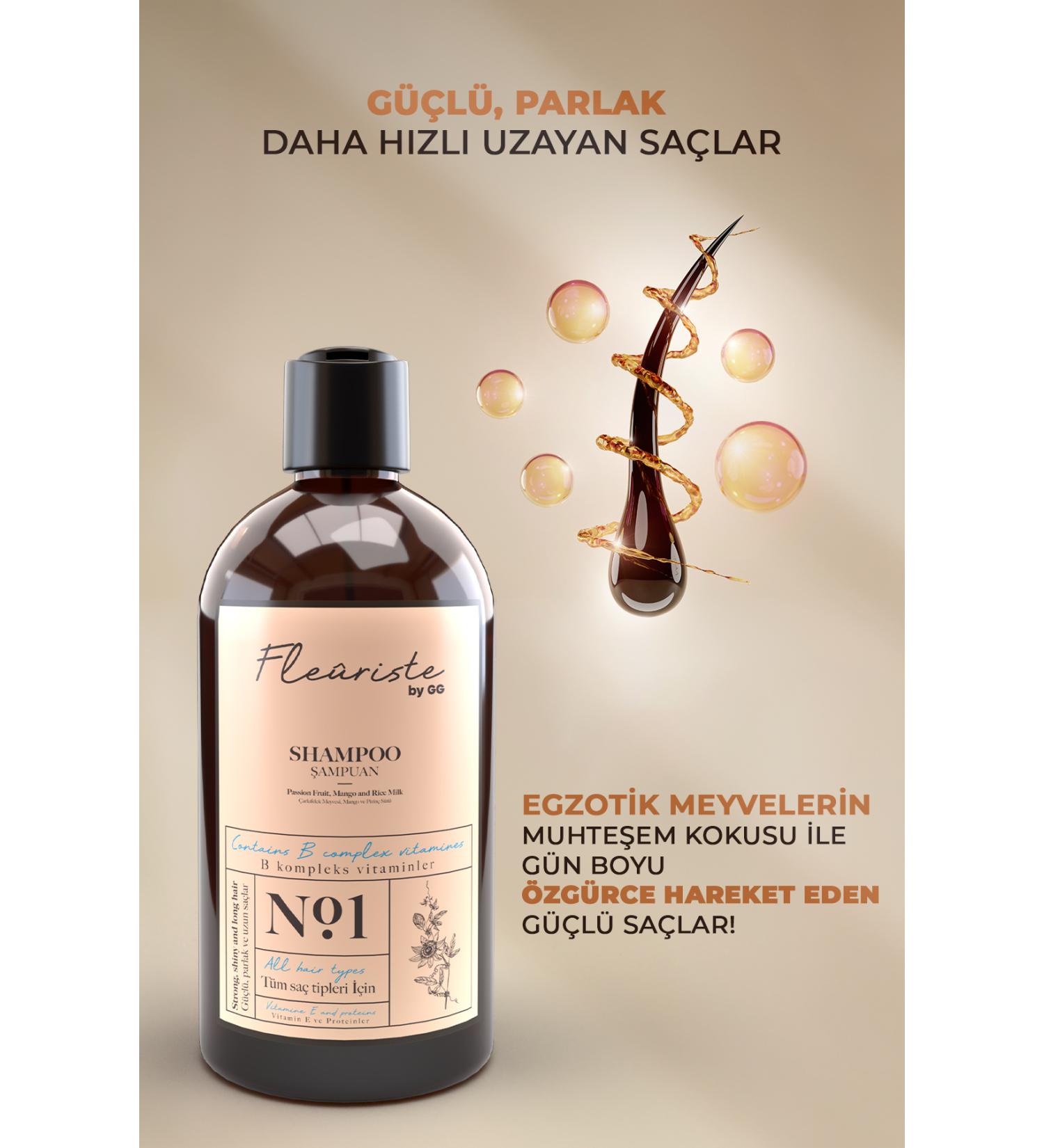 Fleuriste by GG Shampoo Nourishing Passion Fruit and Rice Milk 400 Ml - Buy Online on GoSupps.com