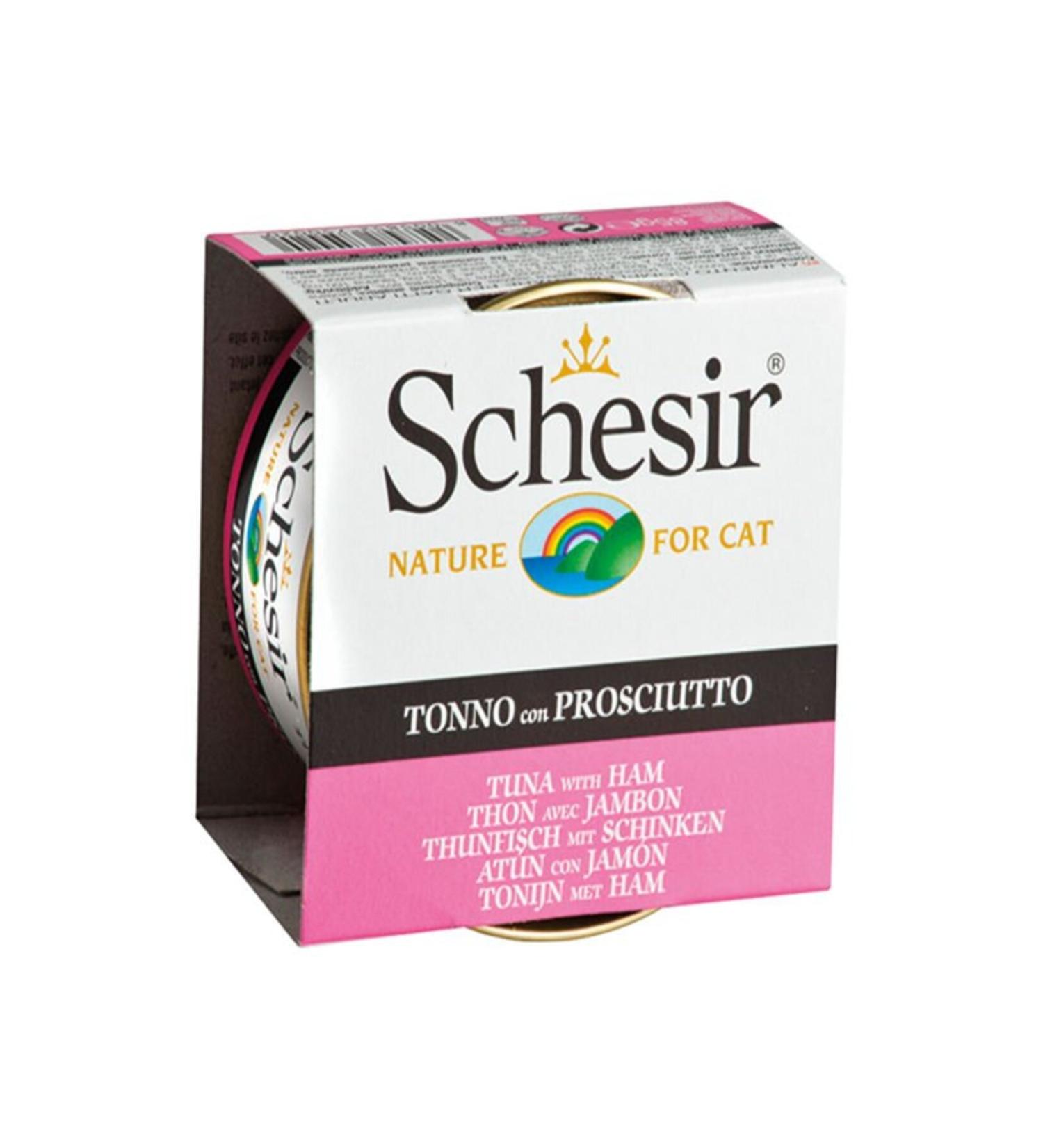Schesir Tuna and Ham Jelly Cat Canned Food 85 Gr