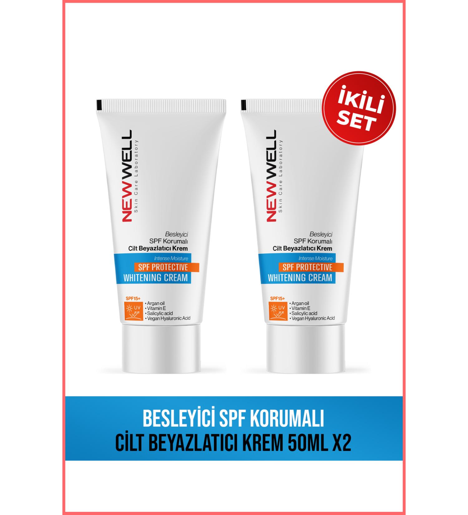 New Well 2 Pieces Nourishing SPF Protected Skin Whitening Cream 50ML