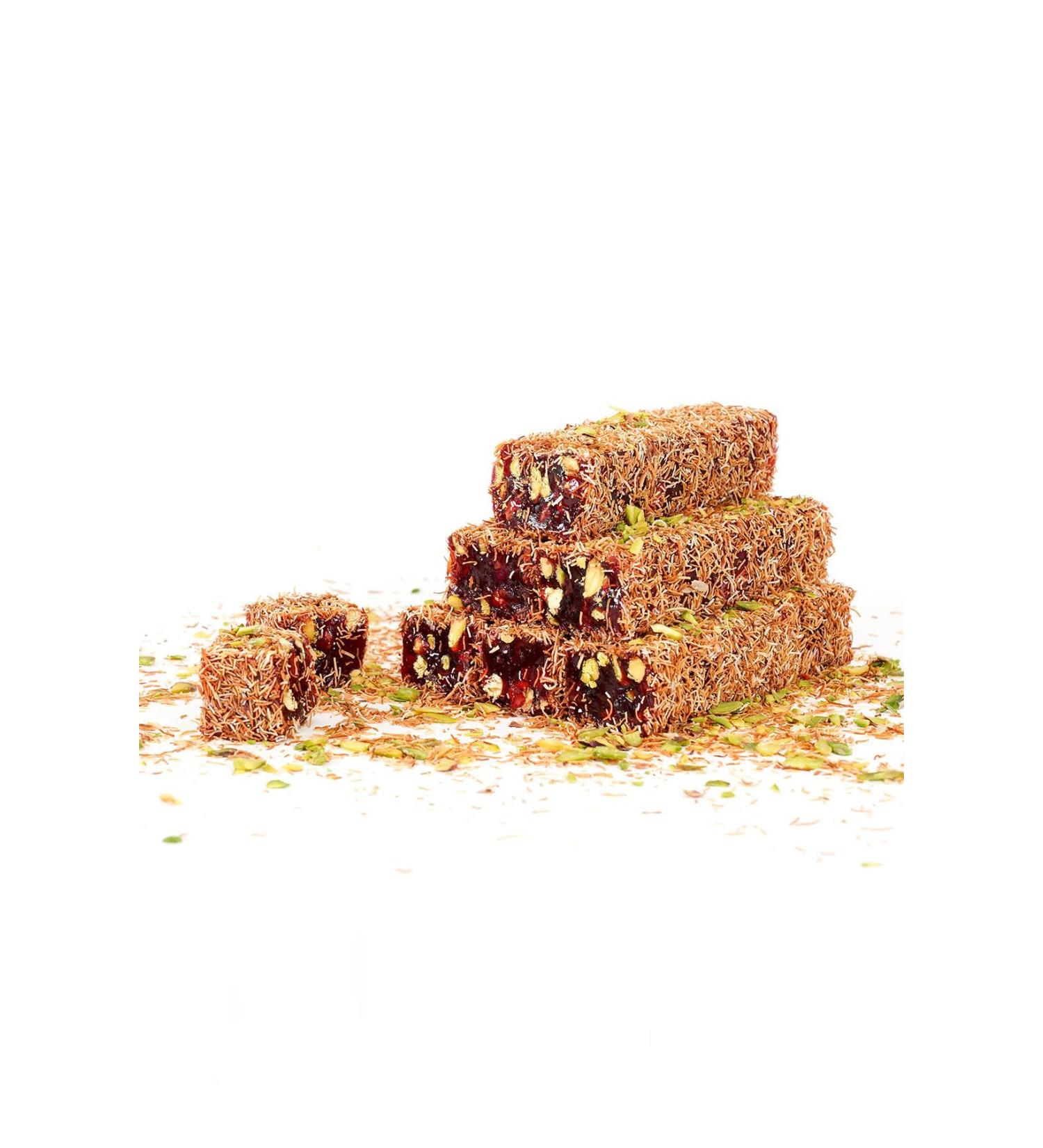 TURKISH DELIGHT MEHMET EFENDI A sweet story Cut Wick Turkish Delight with Kadayif Pomegranate and Pistachio 1 Kg