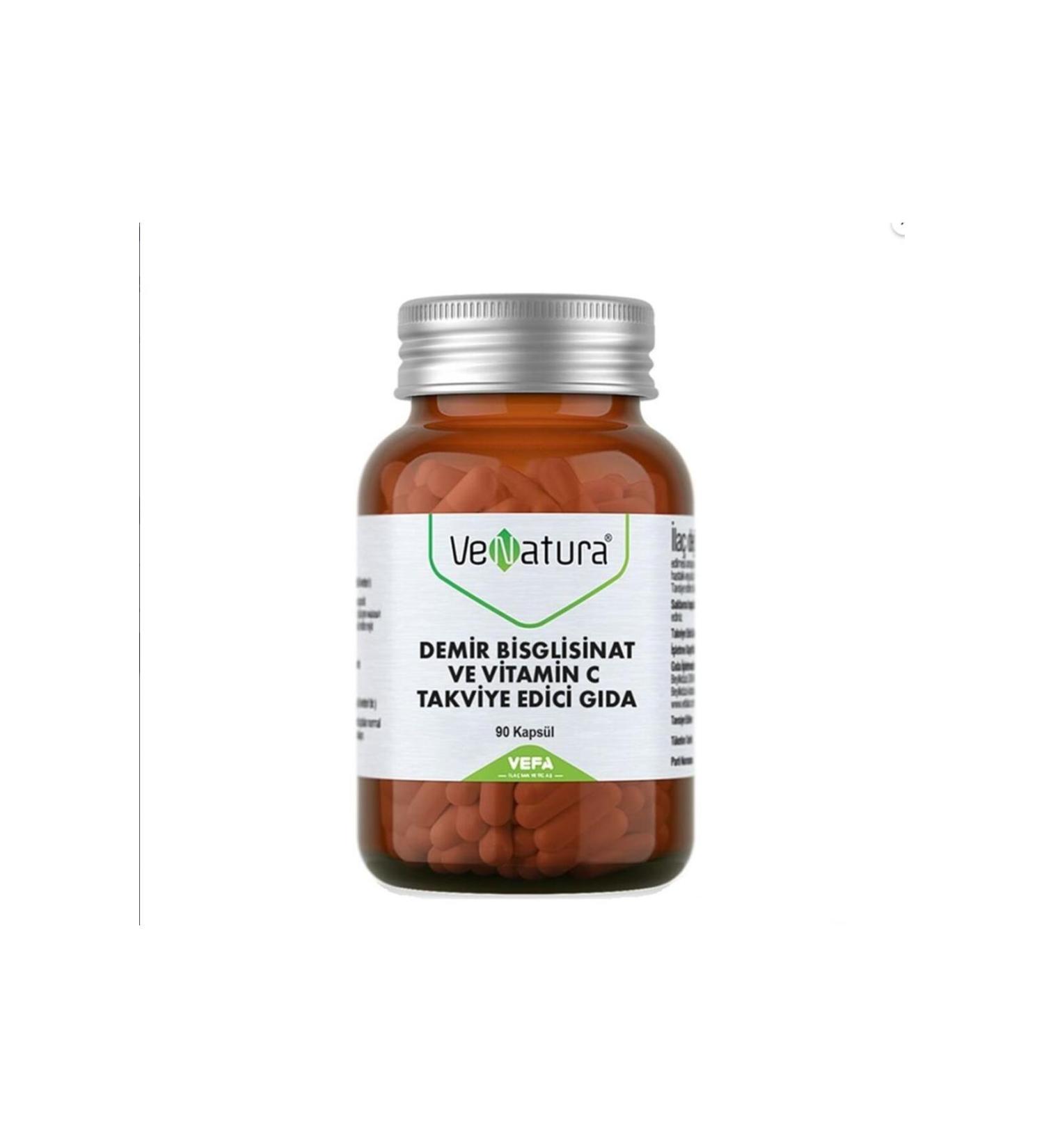 Venatura Iron Bisglycinate and Vitamin C 90 Capsules