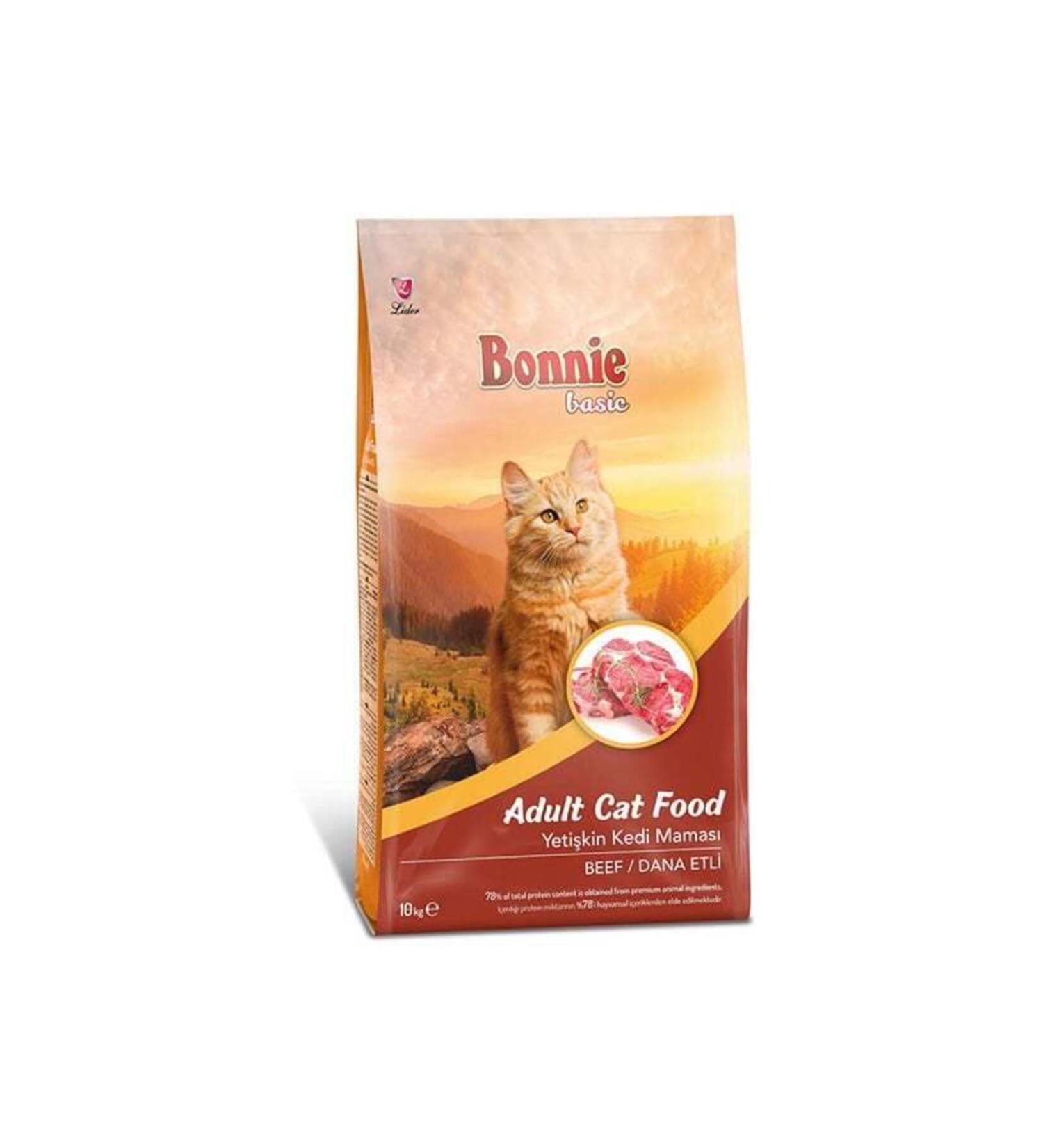 Bonnie Basic Steak Adult Cat Food 10 Kg