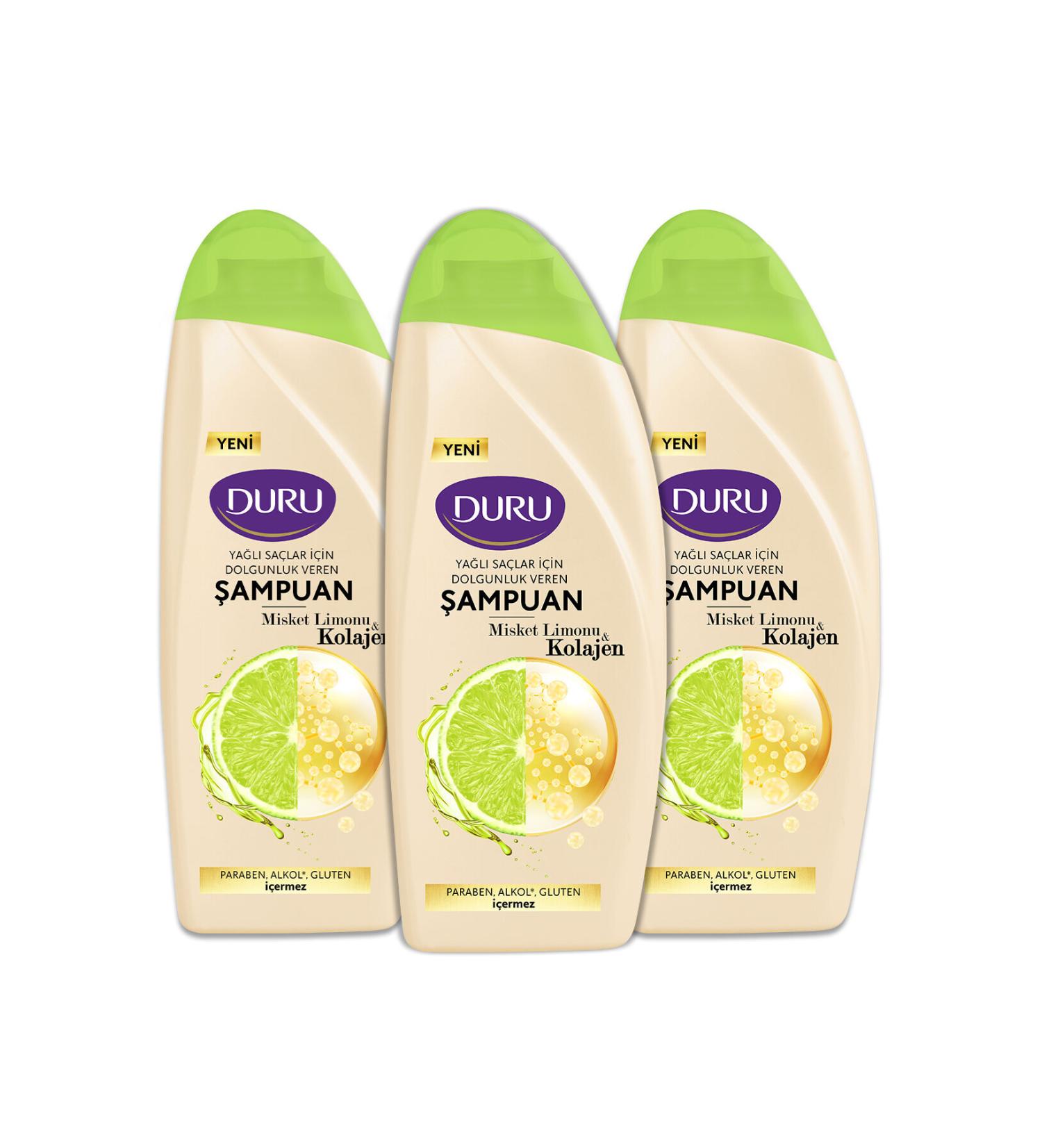 Duru Lime&Collagen Shampoo for Oily Hair 3x500 ml - Buy Online on GoSupps.com