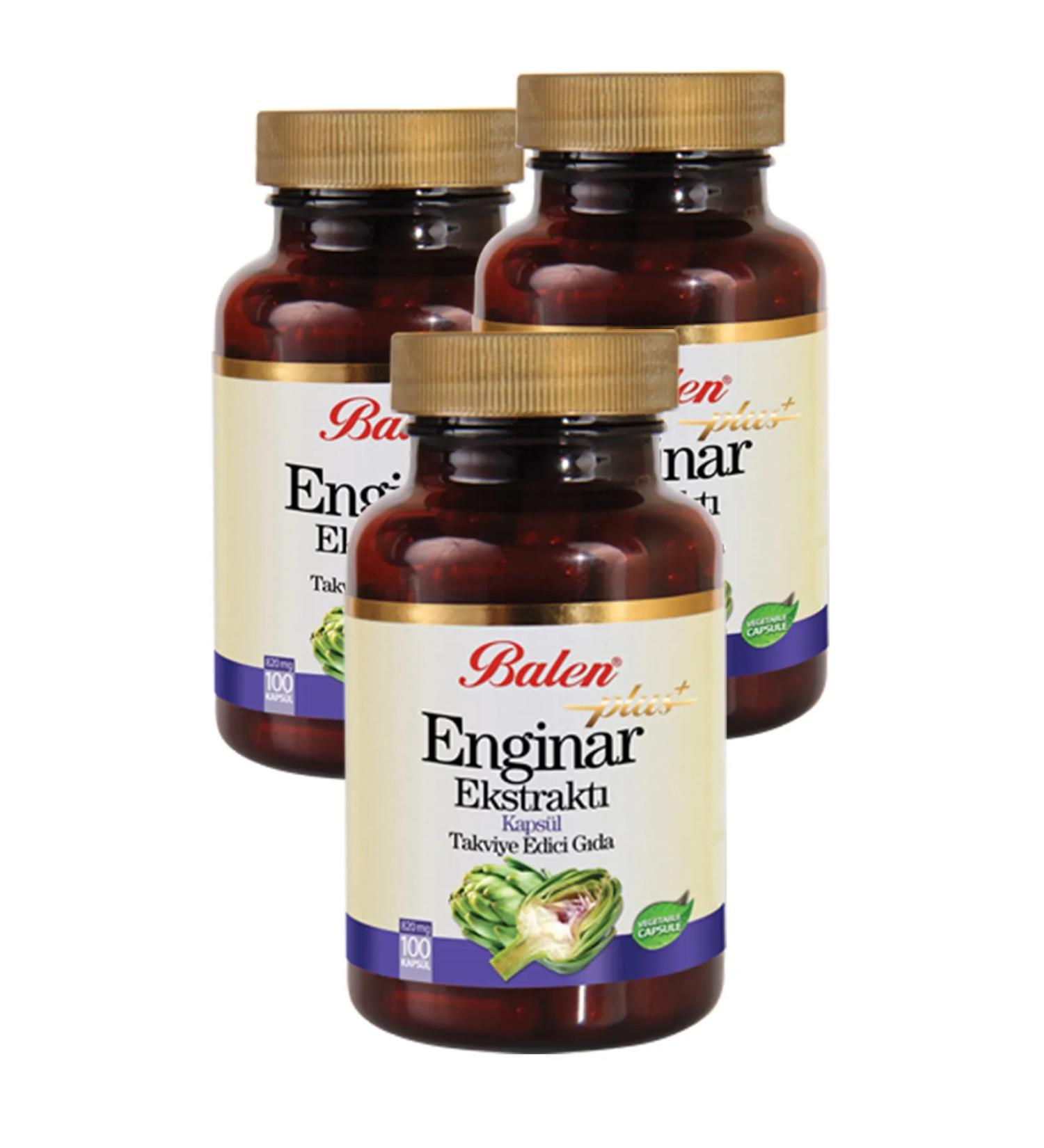 Balen 3 Boxes Artichoke Plus Extract Capsules 820 mg X 100 Capsules