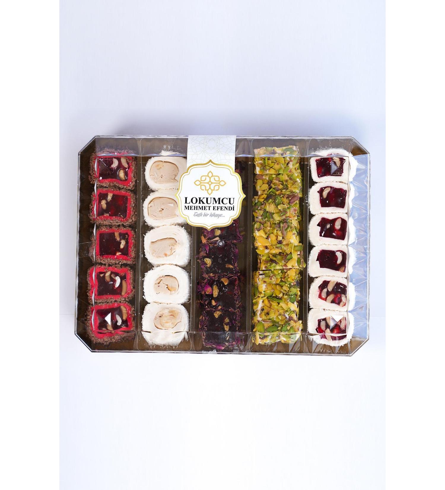 TURKISH DELIGHT MEHMET EFENDI A sweet story 800 gr Transparent Packaged Luxury Nut Turkish Delight 800 gr