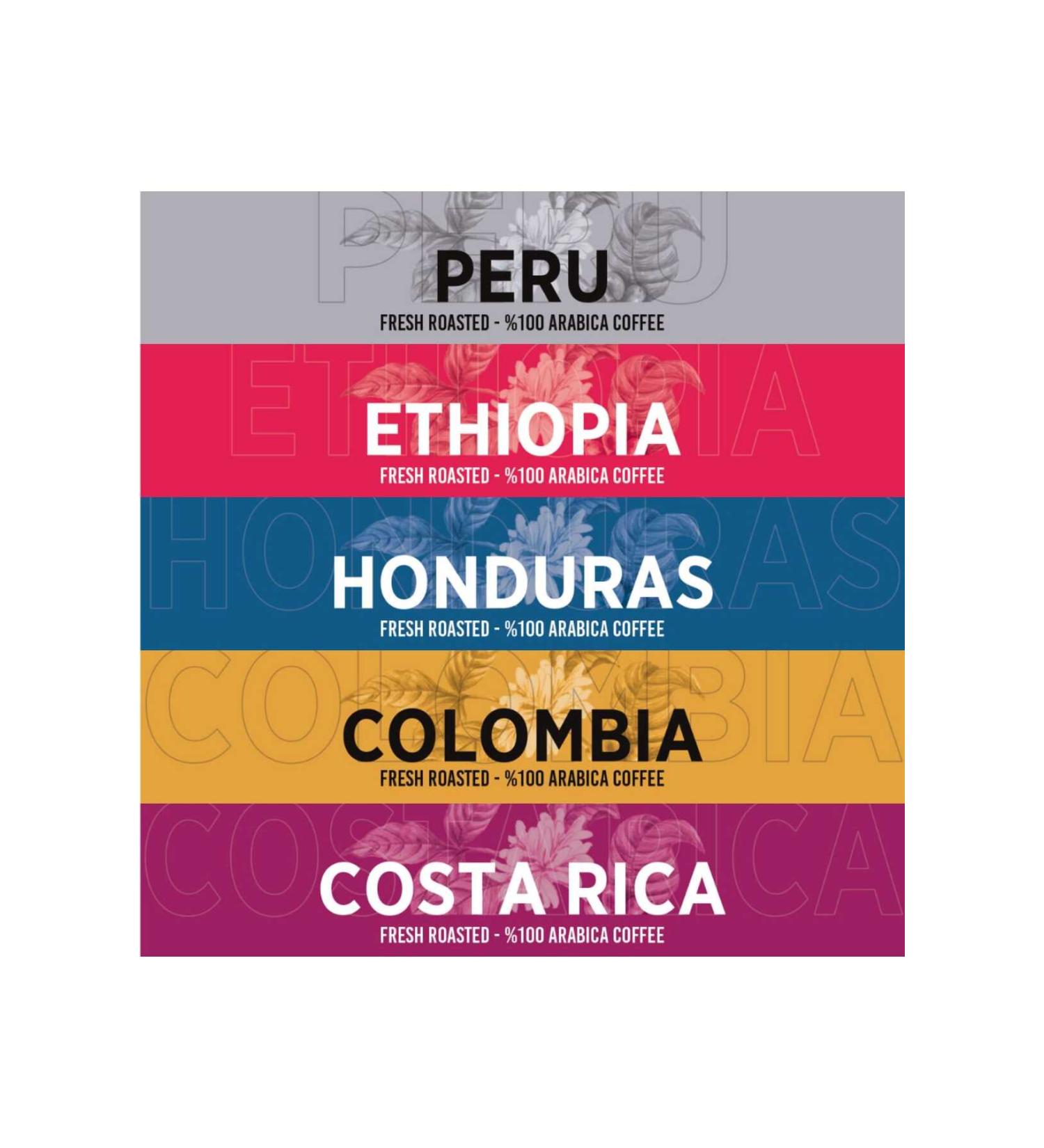 VESTRON Coffee Works World Coffee Set 5x250gr V11