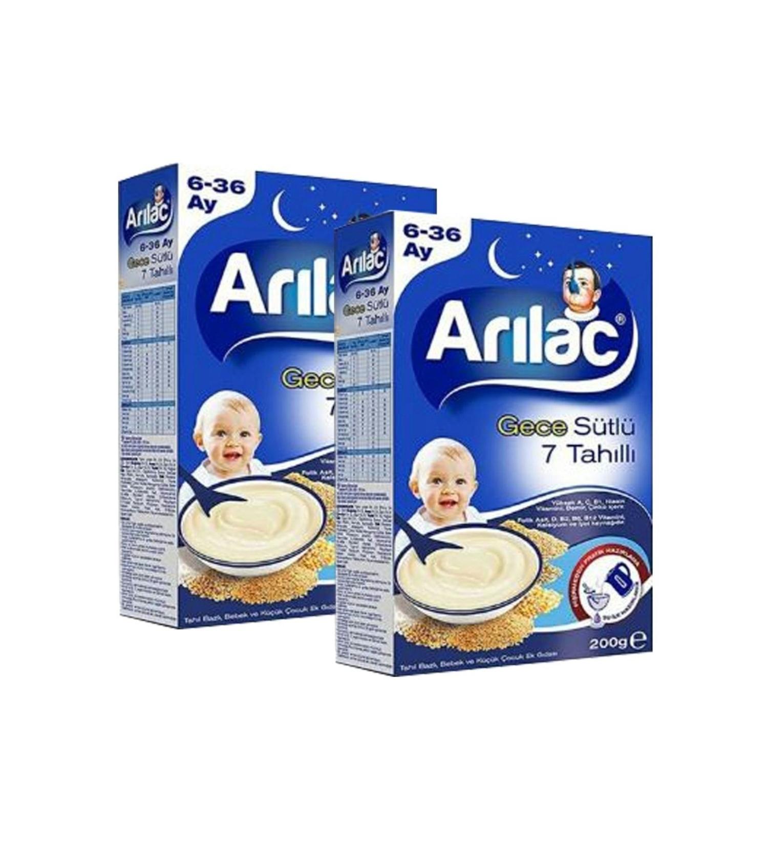 ARI Lac Instant Supplementary Food 7 Grain Night 200 gr X 2 Pieces