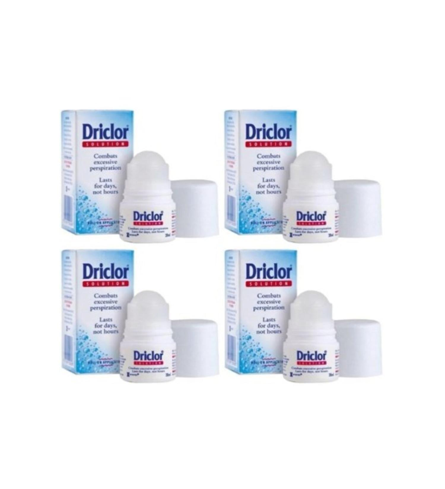 Driclor Anti Perspirant Roll On 20 ml X 4 Pcs