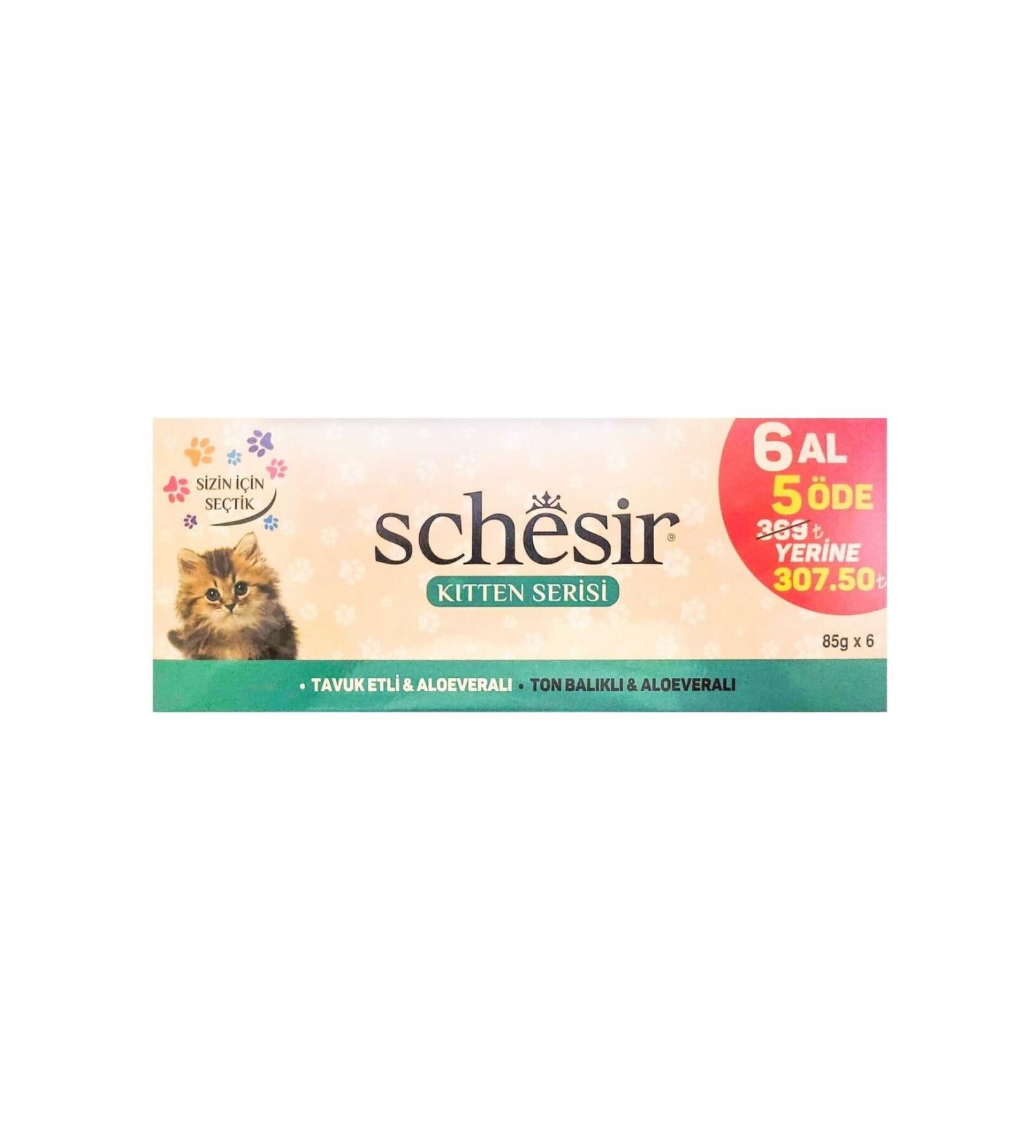 Schesir Chicken Meat and Tuna Kitten Canned Food 85 gr Buy 6 Pay 5 - Buy Online on GoSupps.com