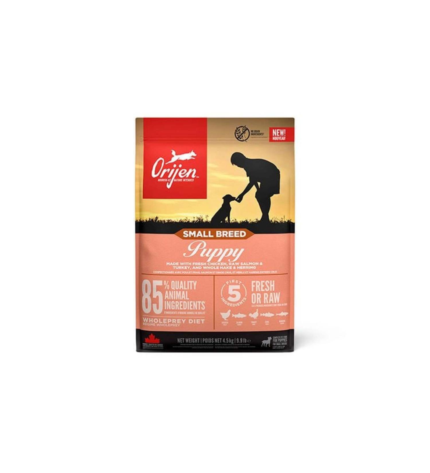 Orijen Puppy Small Breed Chicken Salmon and Turkey Meat Small Breed Puppy Food 4.5 Kg - Buy Online on GoSupps.com