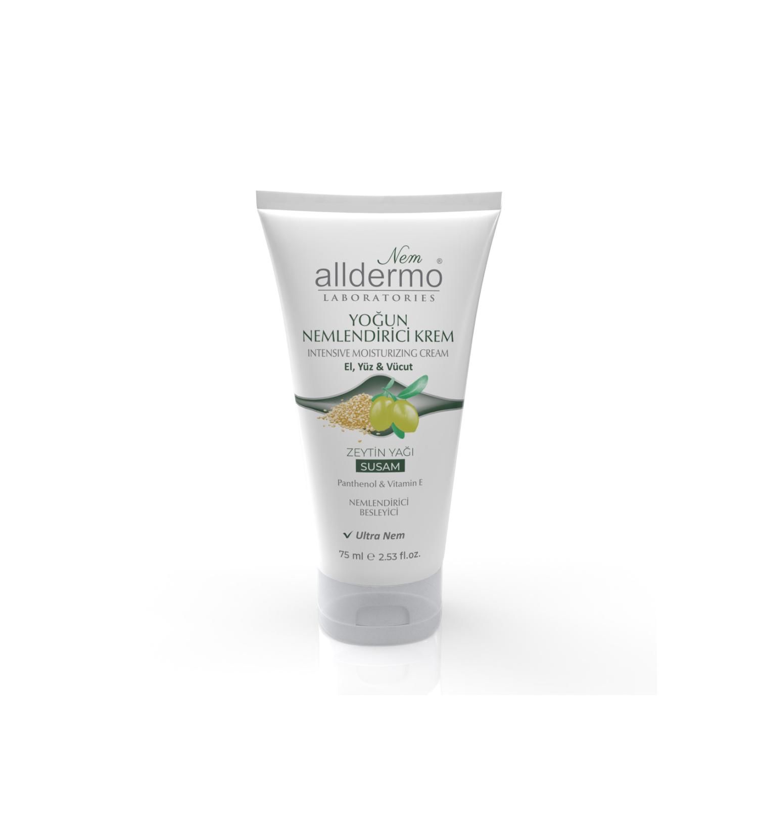 Alldermo Intensive Moisturizing Hand Face Body Cream Olive Oil - Sesame 75ml