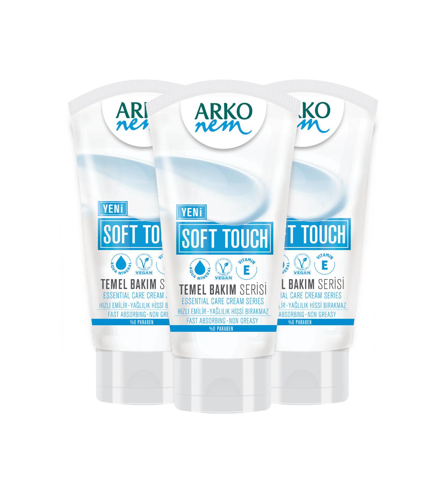 Arko Nem Soft Touch Moisturizing Hand and Body Cream 3x60ml - Buy Online on GoSupps.com