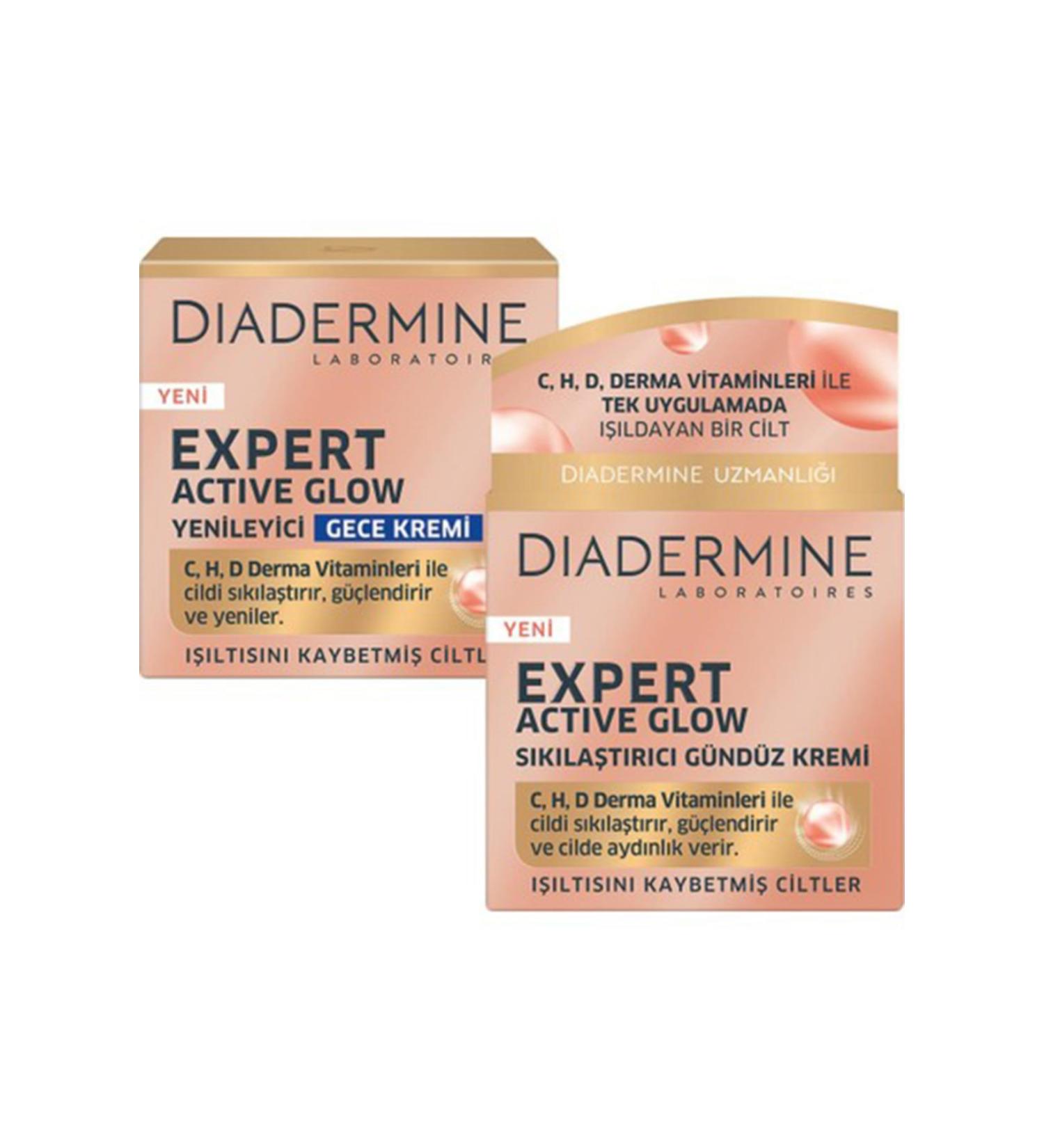 Diadermine Expert Active Glow Firming Day Cream 50 Ml + Night Cream 50 Ml