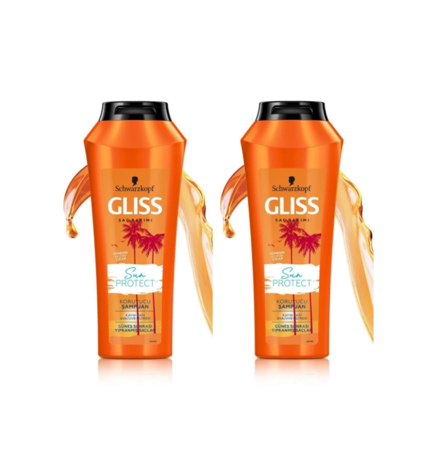 Schwarzkopf Gliss Hair Care Shampoo Sun Protect Damaged Hair After Sun 500ml 2pack