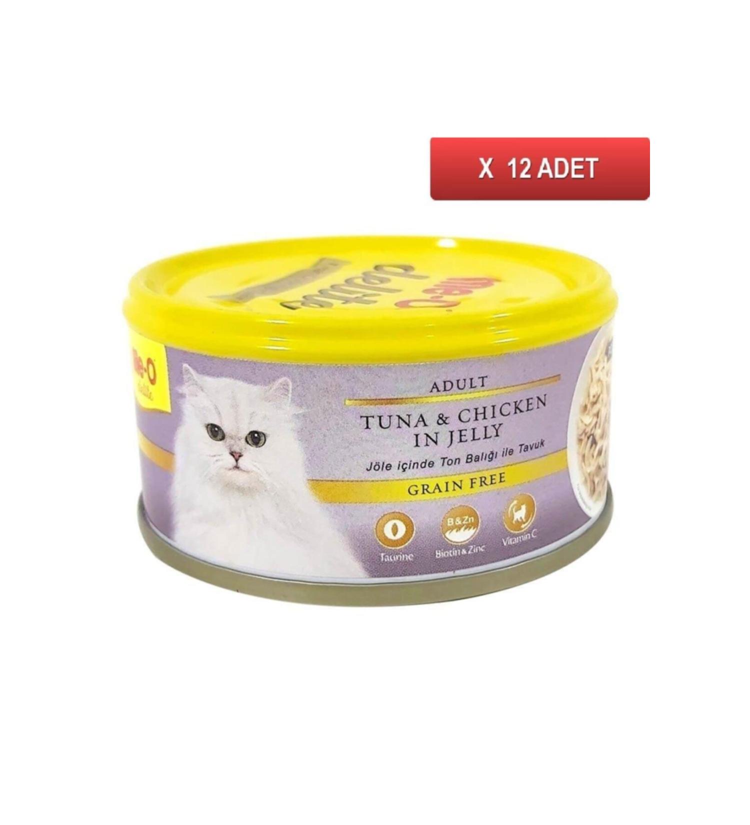 me-o Delite Tuna and Chicken Grain-Free Cat Canned Food 80 Gr (12 Pieces)